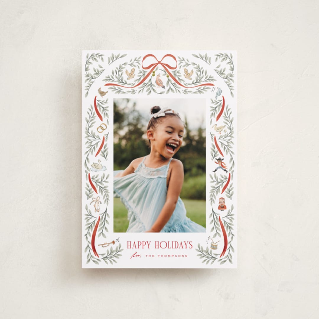 "Twelve Days" - Holiday Cards in Santa Suit by Leah Bisch - Front