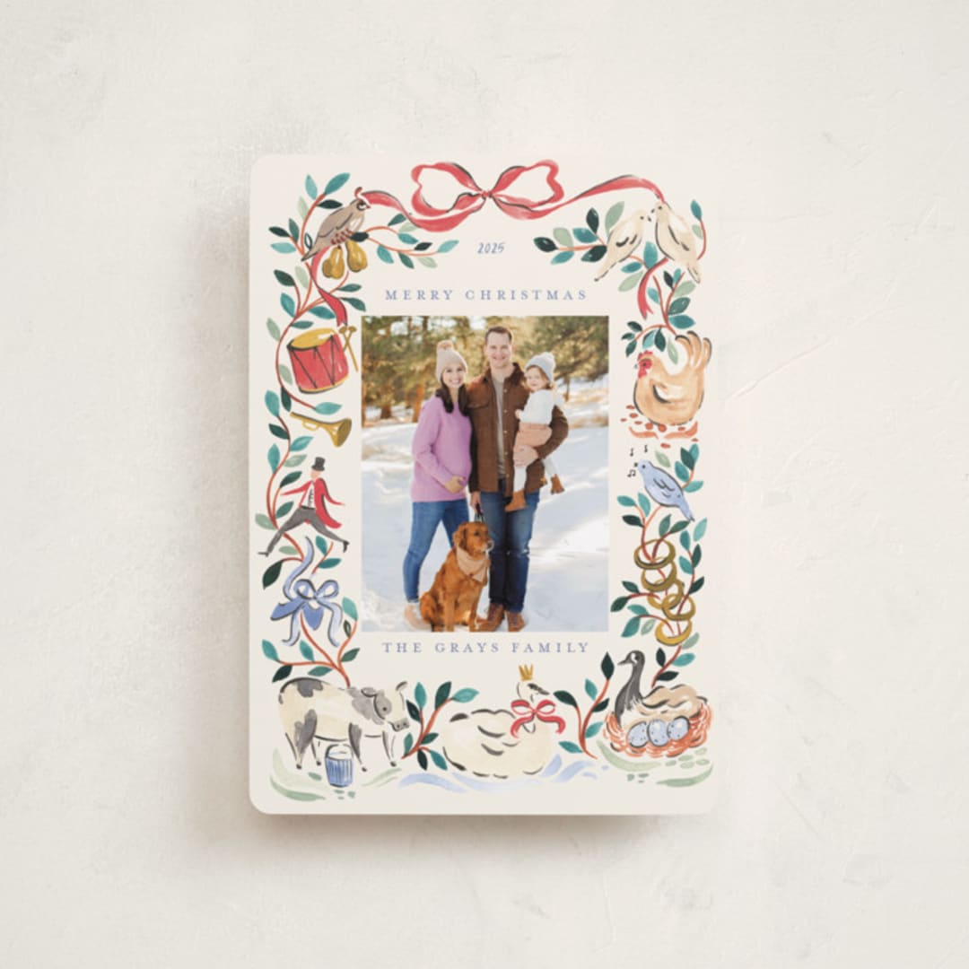 "12 days of christmas" - Holiday Cards in Holly Berry by Sarah Knight - Front