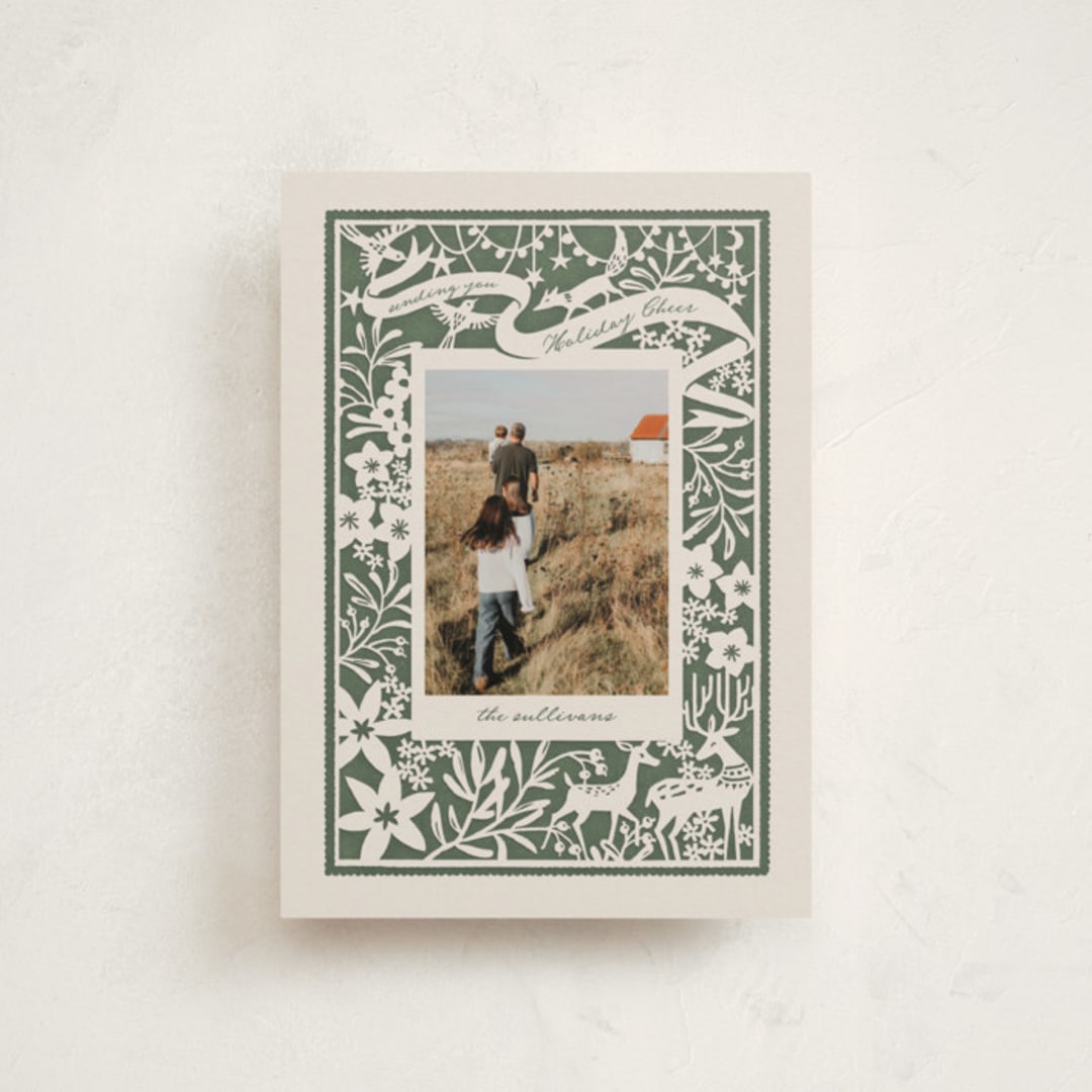 "Woodland Papercut" - Holiday Cards in Pine by Leia Matt - Front