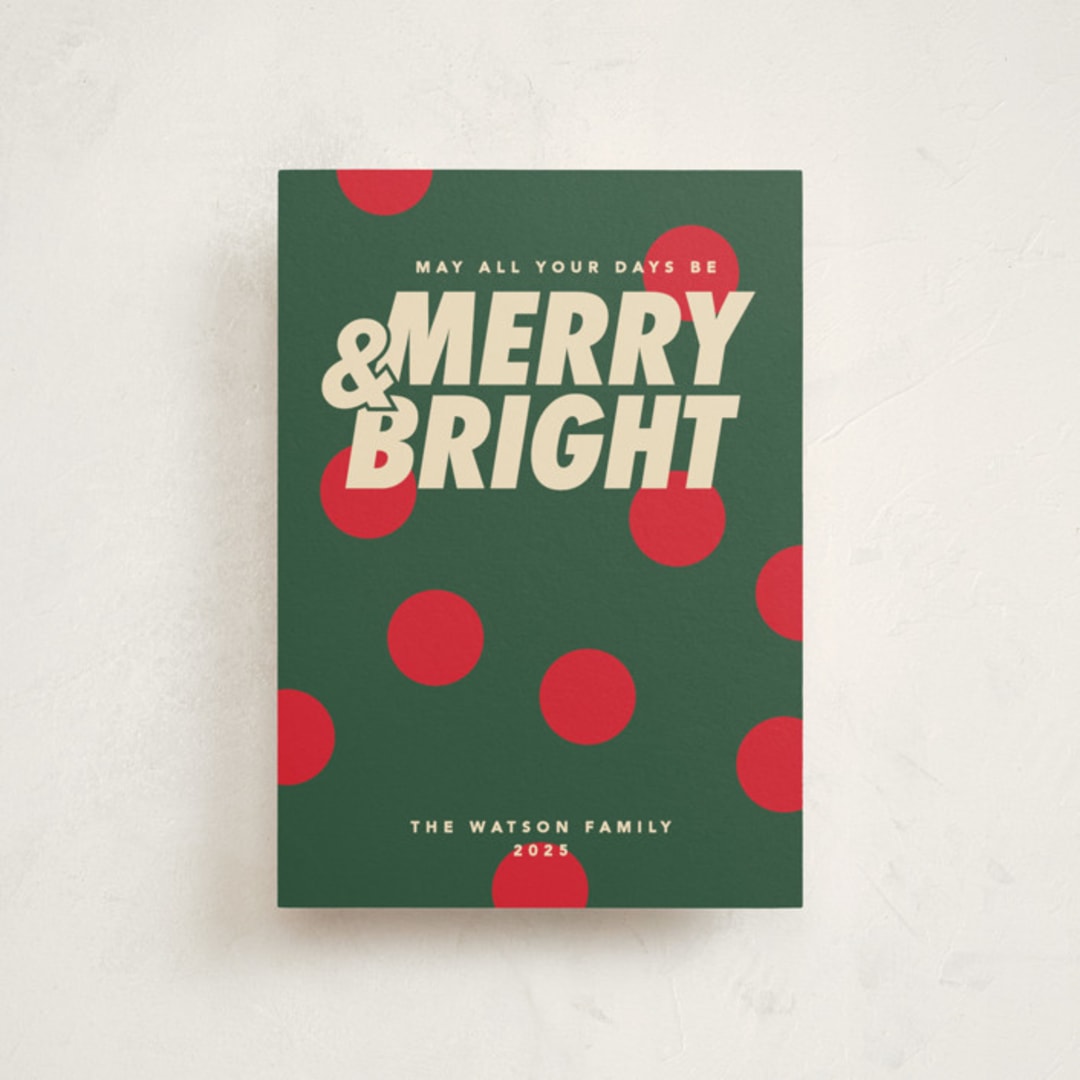 "Christmas polka" - Holiday Cards in Pine by Creo Study - Front