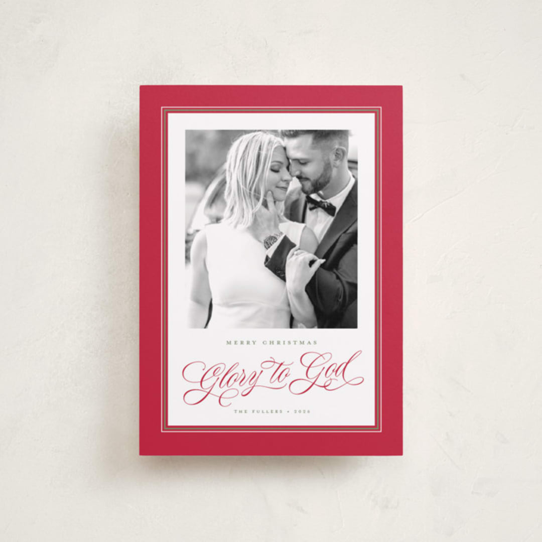 "Christmas Glory" - Holiday Cards in Ruby by Alston Foster - Front