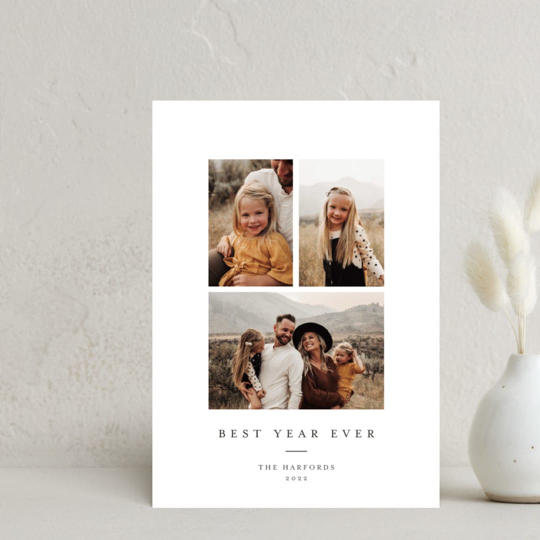 "Joyful Trio" - Holiday Cards in Noir by Angela Thompson - Front