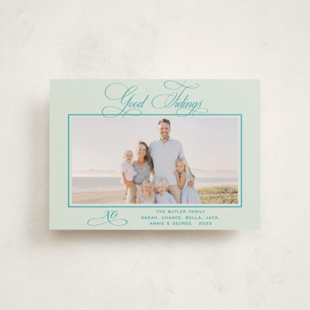 "Julep" - Holiday Cards in Mint by Megan Davis - Front