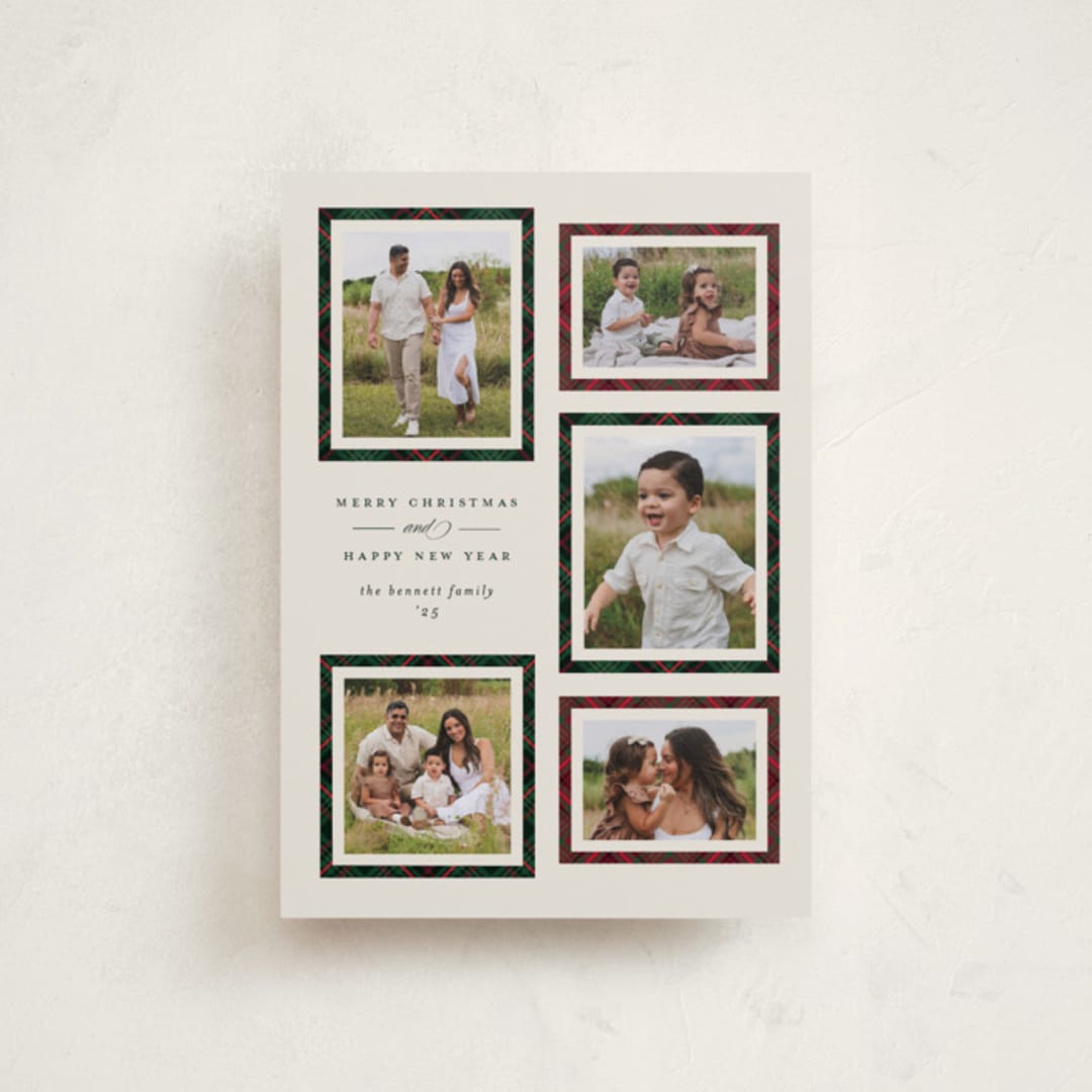 "Plaid Gallery" - Holiday Cards in Eggnog by Erica Krystek - Front