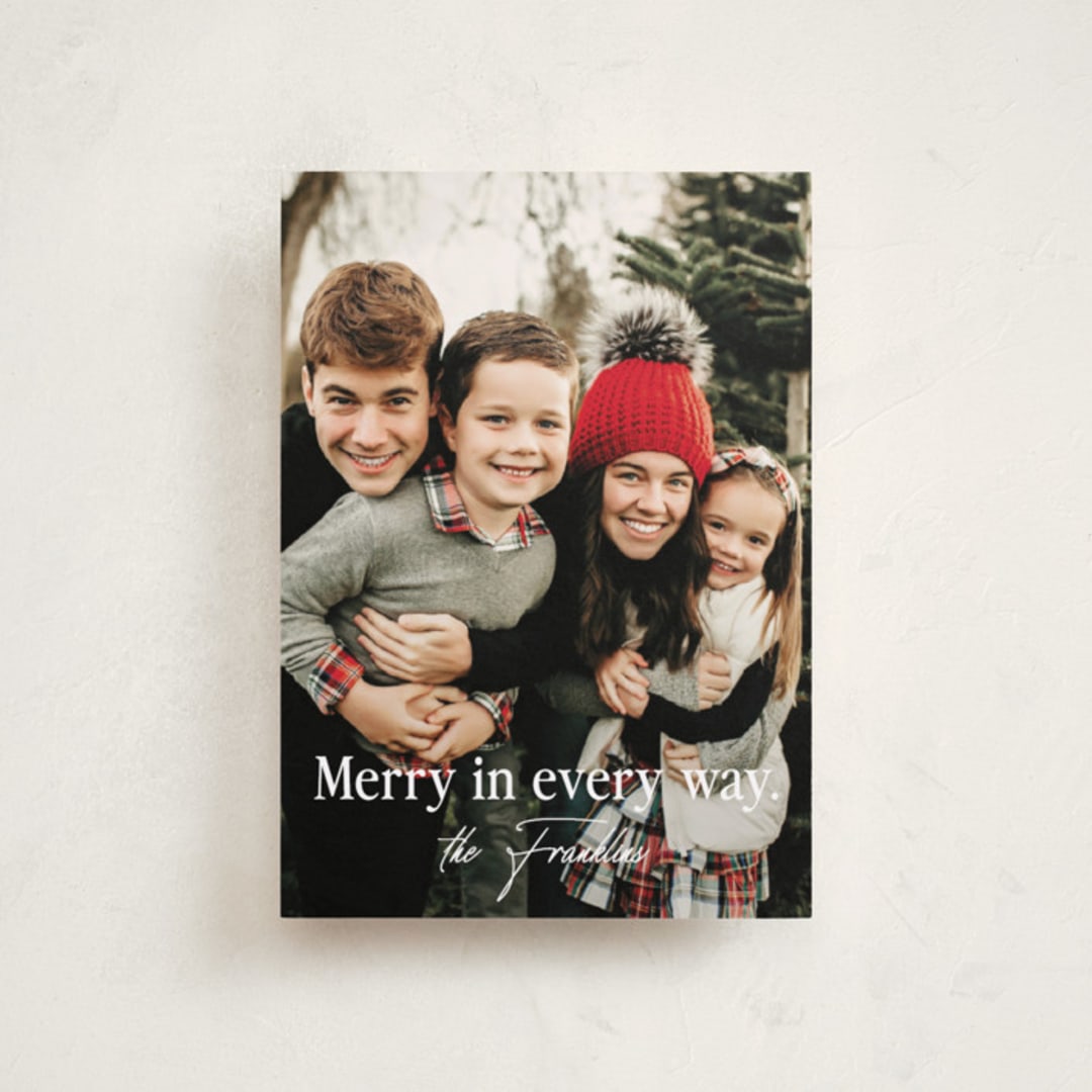 "Merry In Every Way" - Holiday Cards in Snow by Paper Raven Co. - Front