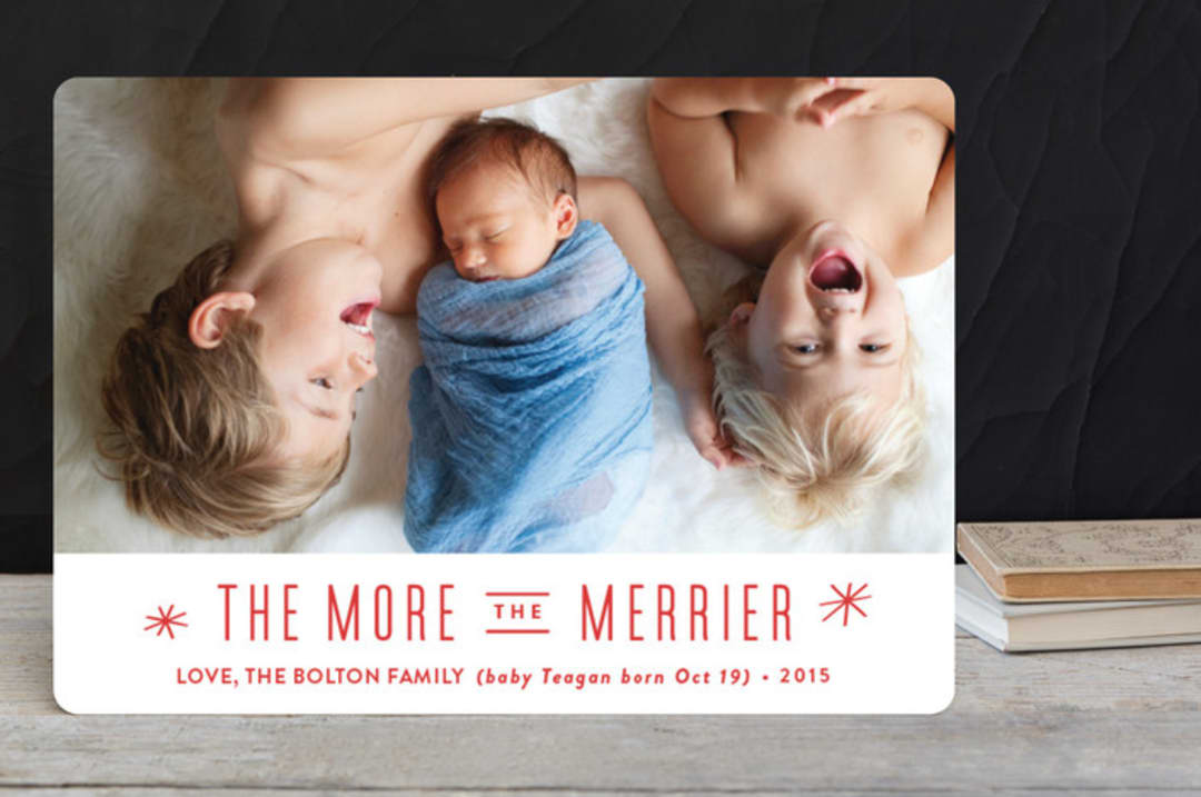"The More, the Merrier" - Holiday Cards in Snowflake by Carolyn MacLaren - Front
