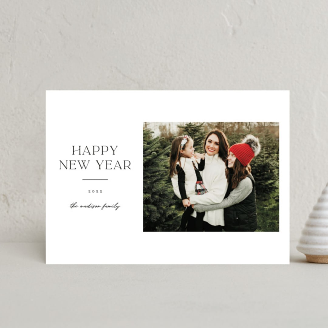 "Modern Simplicity" - Holiday Cards in Snow by Ashley Rosenbaum - Front