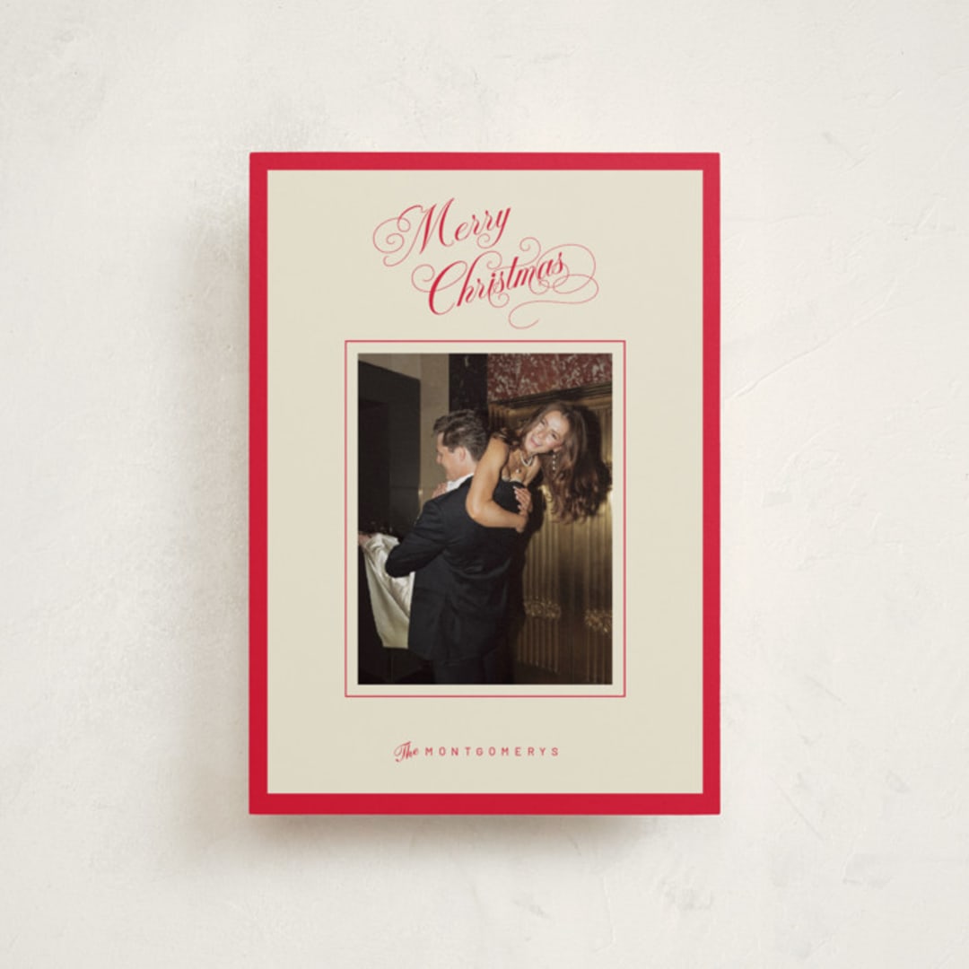 "Christmas Elegance" - Holiday Cards in Poinsettia by Jen Ramsey - Front
