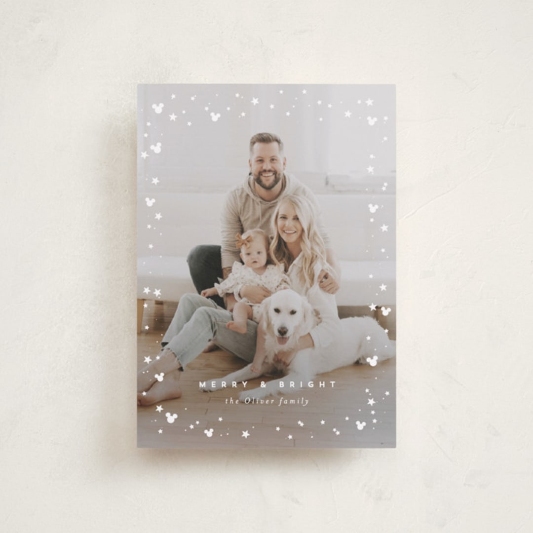 "Mickey Confetti" - Holiday Cards in Snow by AK Graphics - Front