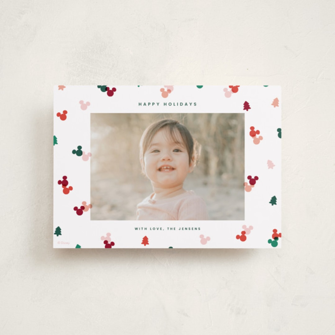 "Disney's Mickey Confetti" - Holiday Cards in Cherry by Ellen Schlegelmilch - Front