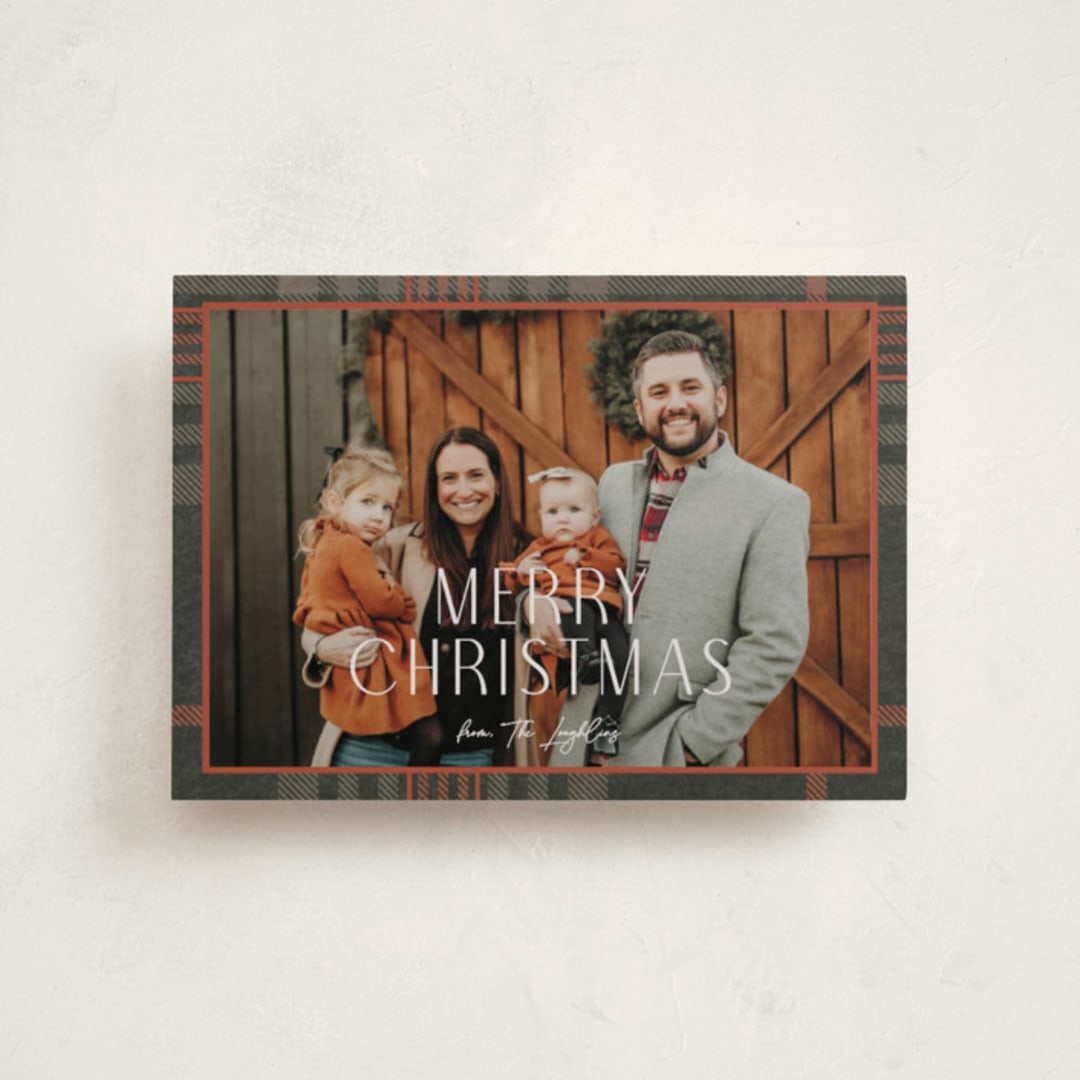 "Foiled plaid" - Holiday Cards in Autumn by Annie Holmquist - Front
