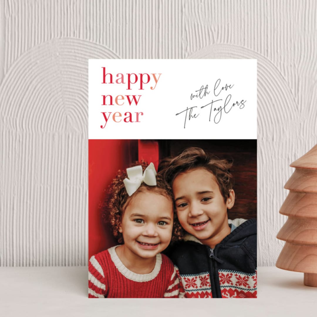 "Bright Holiday spirits" - Holiday Cards in Candy Cane by Kelly Nasuta - Front