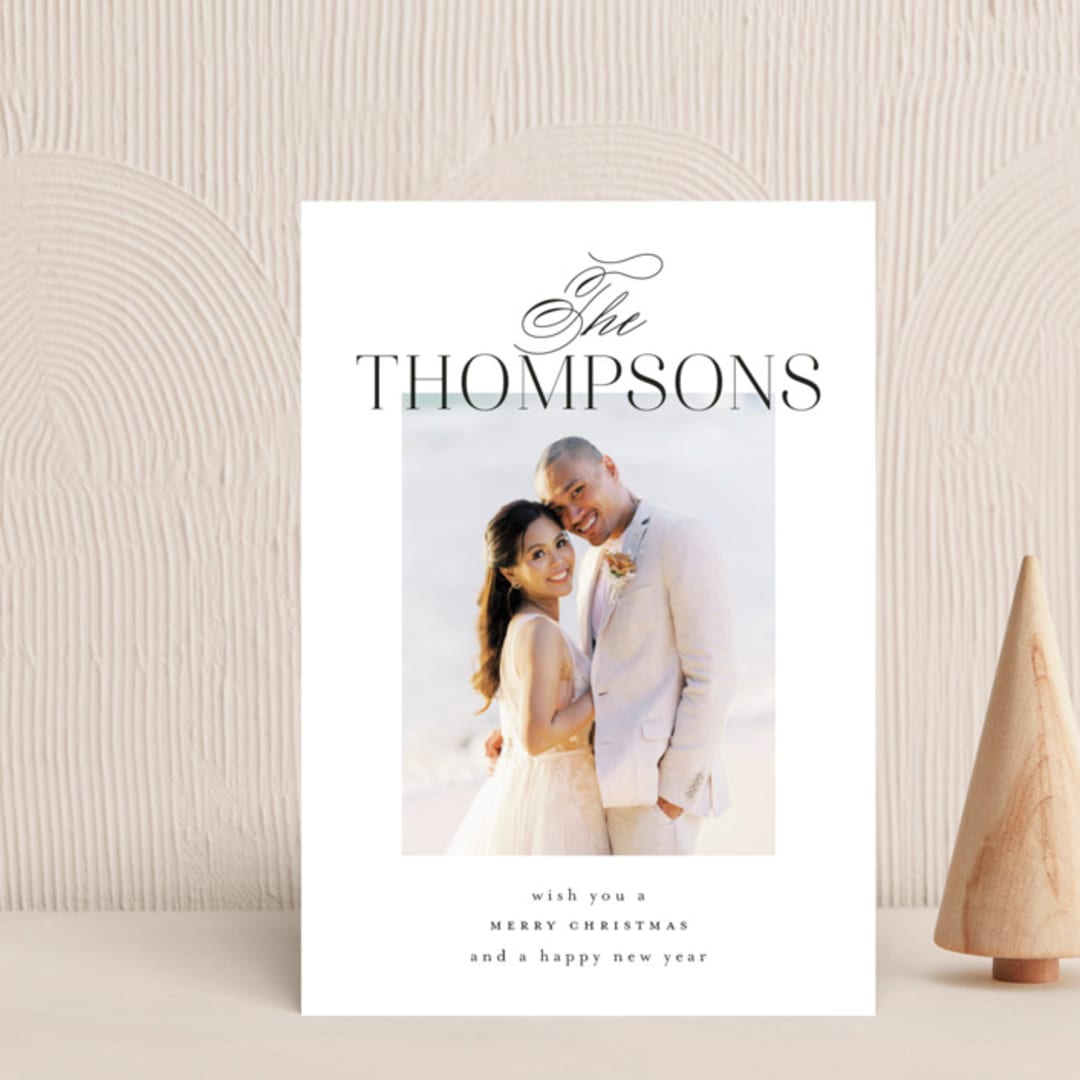"Merry With Class" - Holiday Cards in Coal by Ashlee Townsend - Front