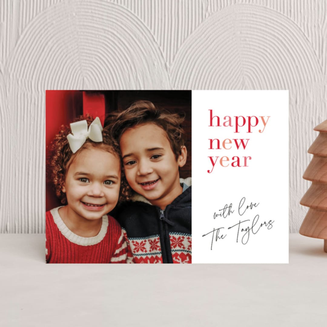 "Bright Holiday spirits" - Holiday Cards in Candy Cane by Kelly Nasuta - Front