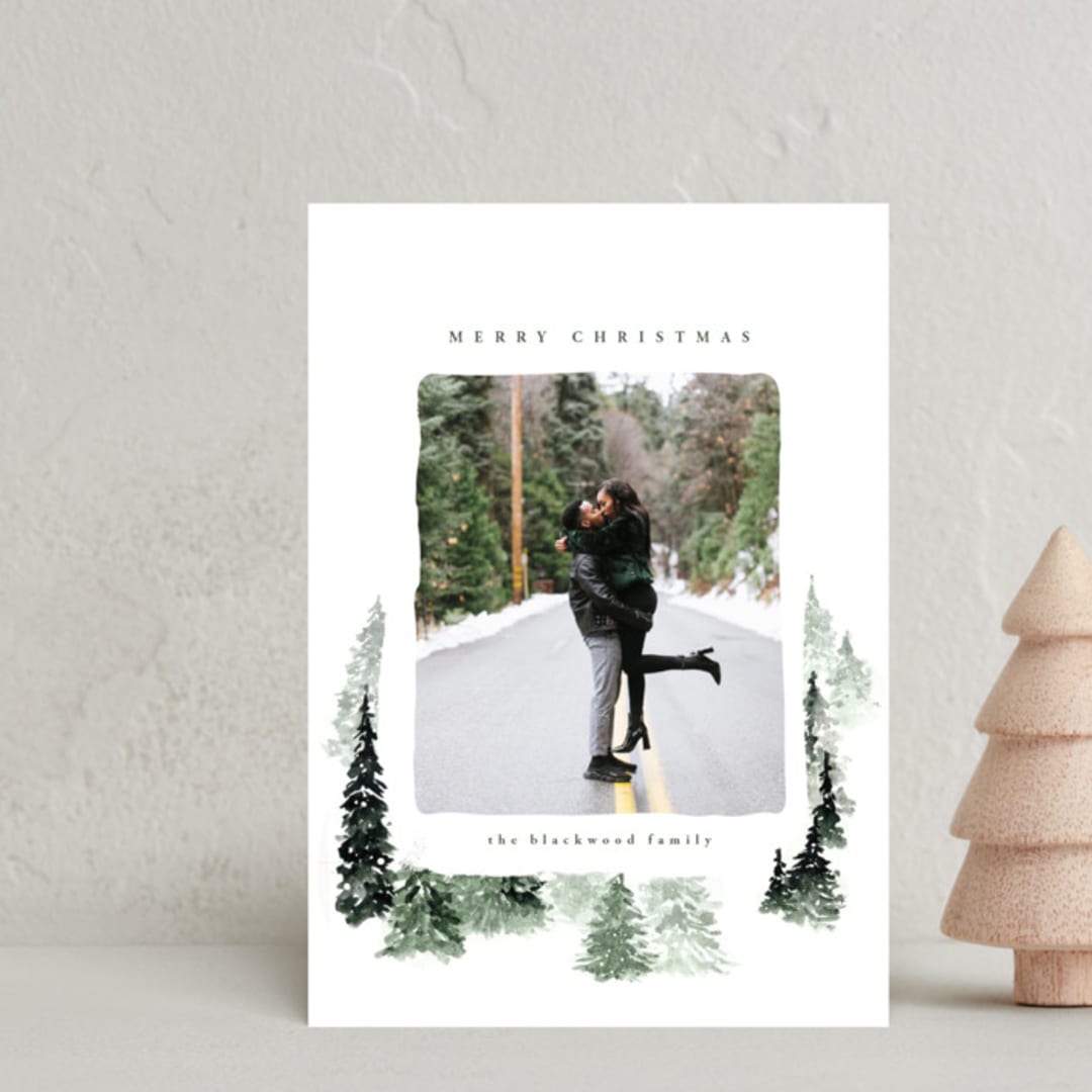 "fall of snow" - Holiday Cards in Evergreen by Anastasia Makarova - Front