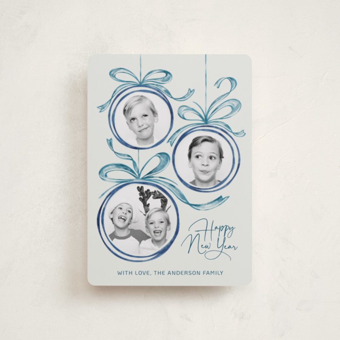 "baubles and bows" - Holiday Cards in Snowball by Paper Sun Studio - Front