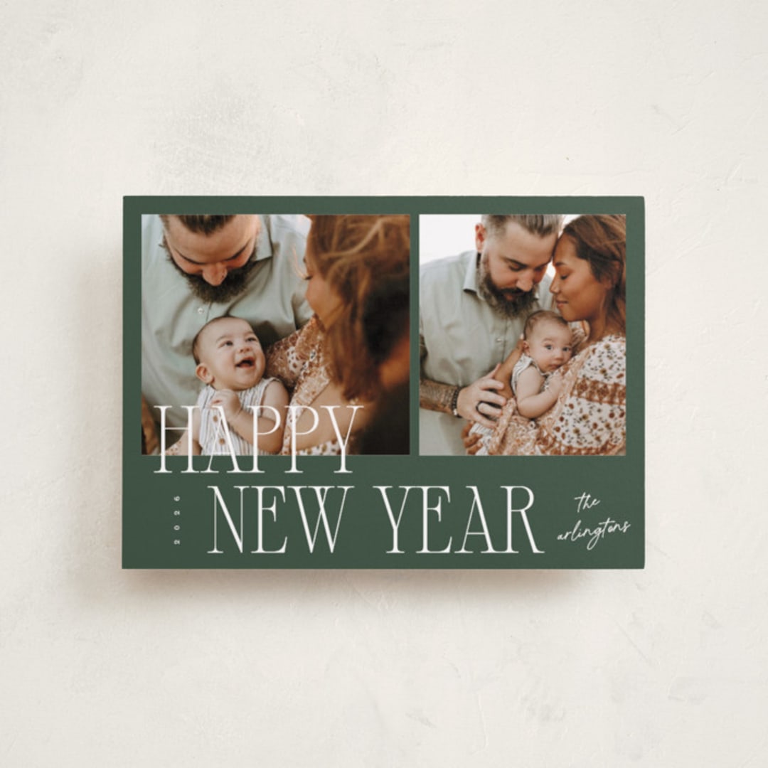 "Two" - Holiday Cards in Fir by Kelly Schmidt - Front