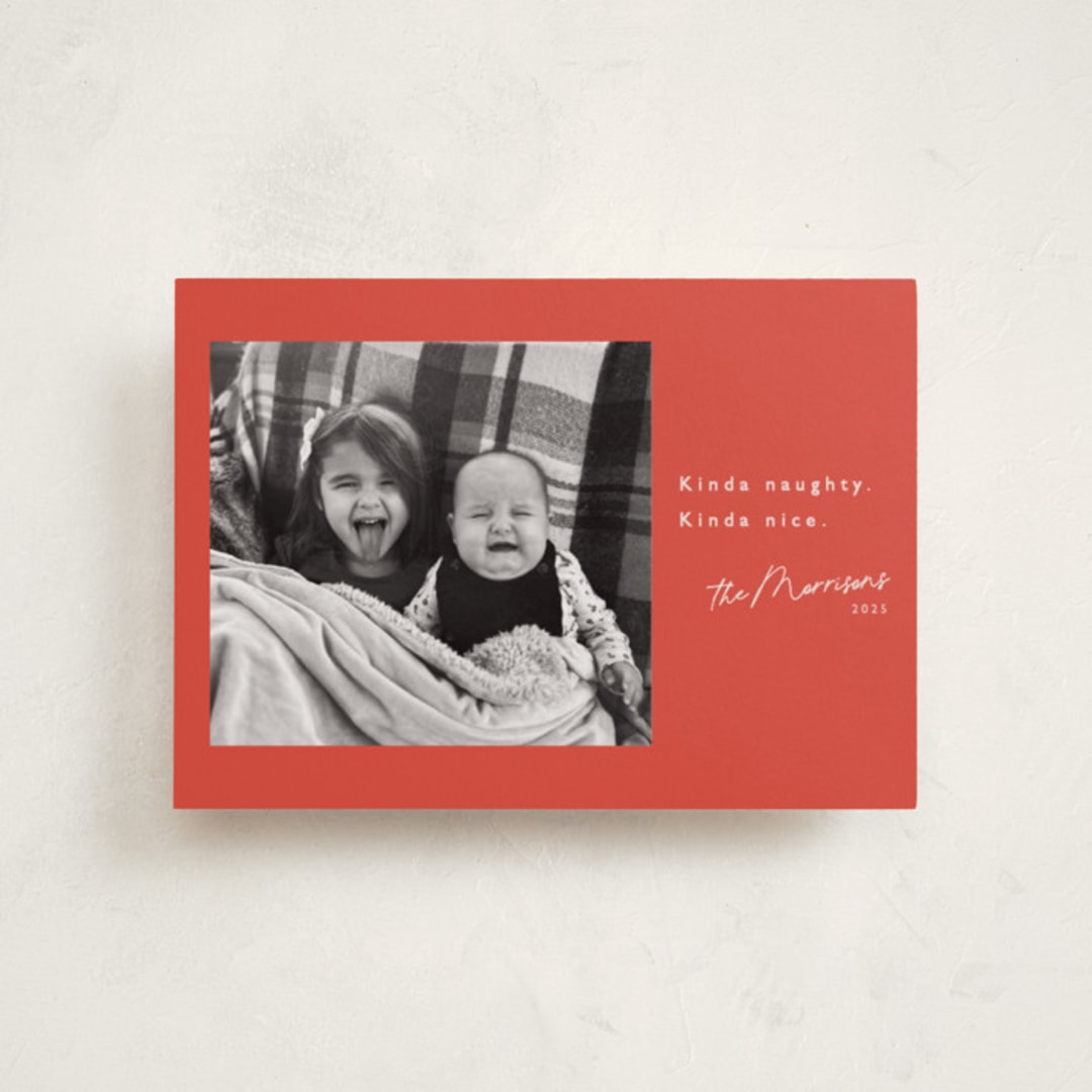 "Kinda" - Holiday Cards in Berry by Hudson meet Rose - Front