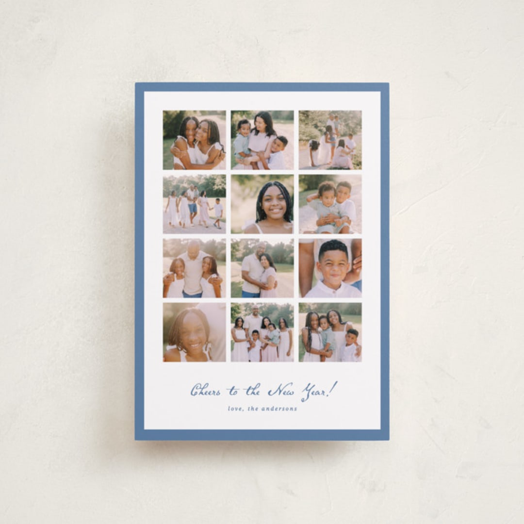 "Yearly checkerboard" - Holiday Cards in Blue Jay by Anupama - Front