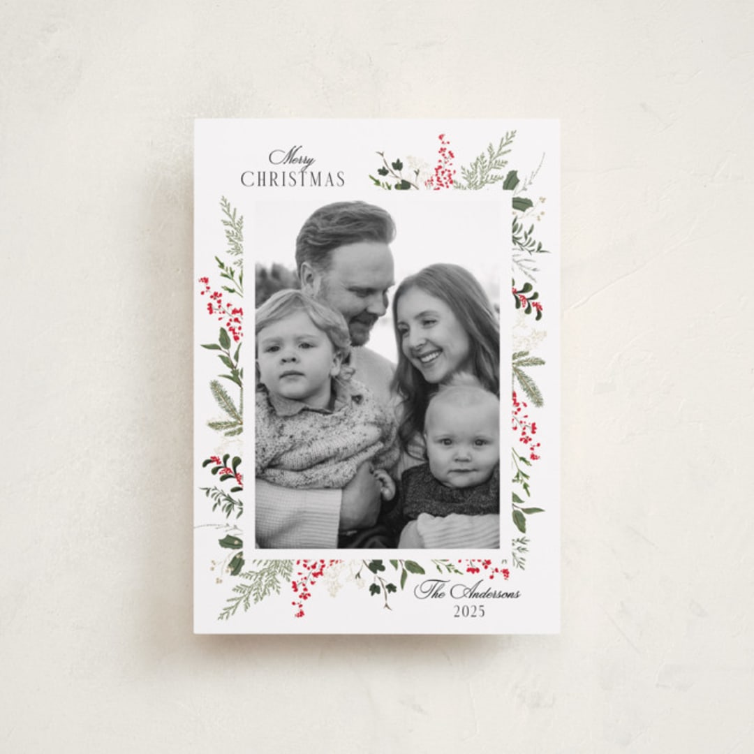 "Always Merry" - Holiday Cards in Candy Cane by Susan Moyal - Front