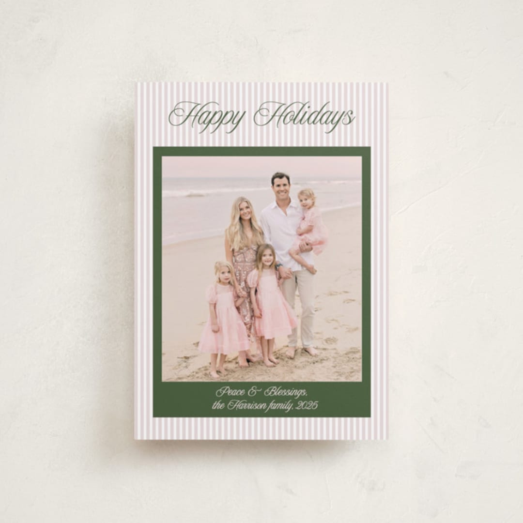 "Blessed Peace" - Holiday Cards in Petal by Lottie Aldarwish - Front
