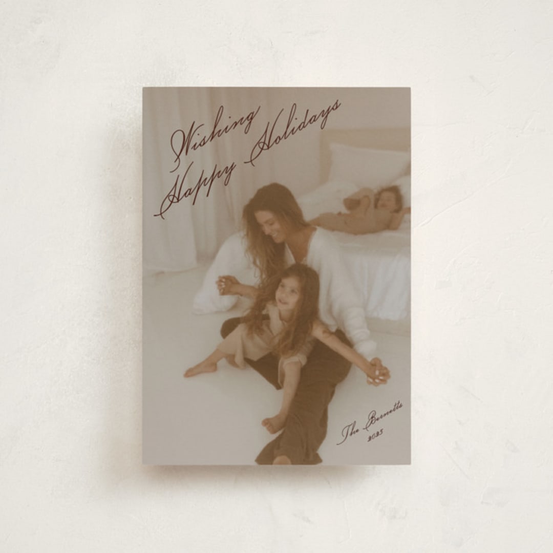 "Vintage Tilted" - Holiday Cards in Mulled Wine by Juliana Zimmermann - Front