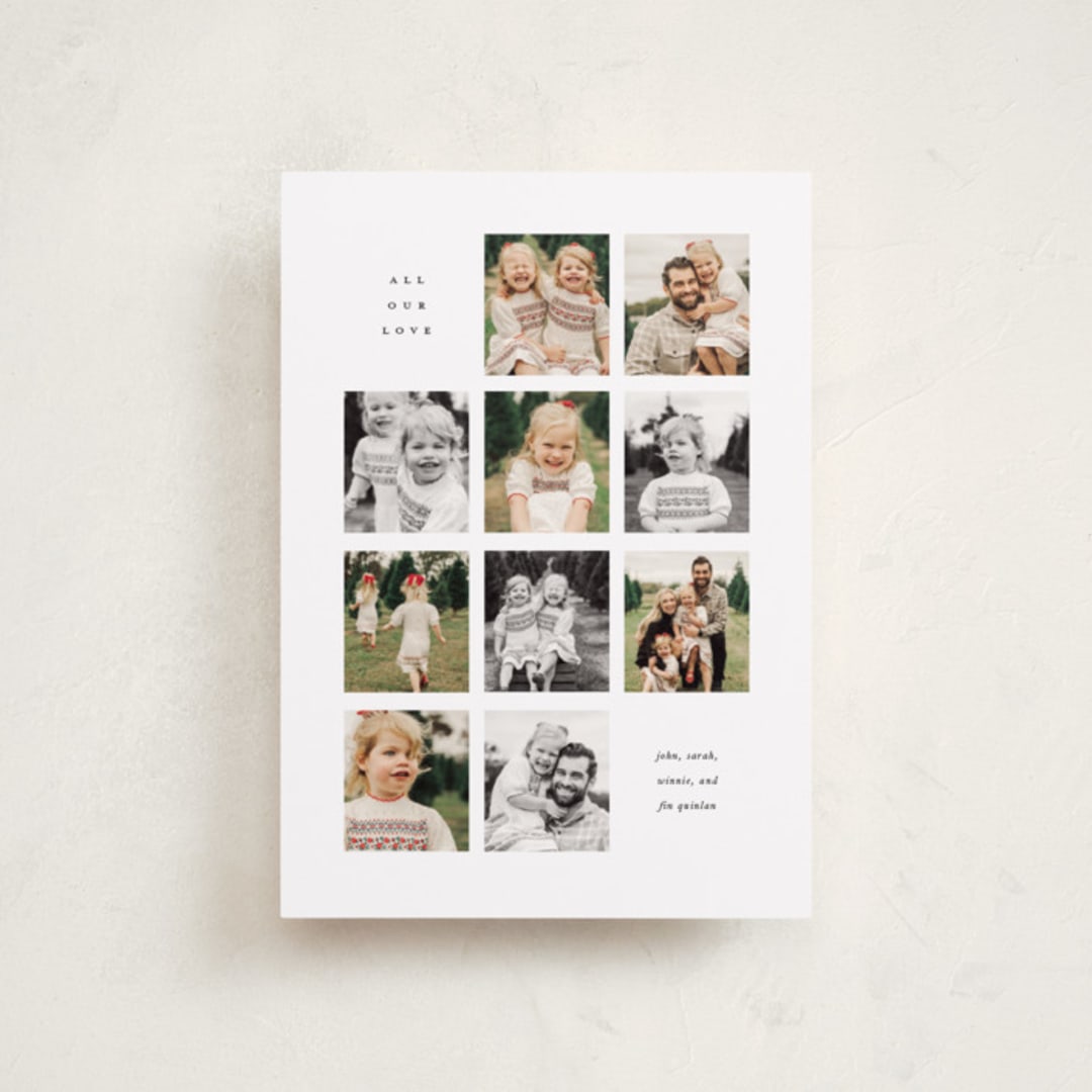 "Ten" - Holiday Cards in Coal by Up Up Creative - Front