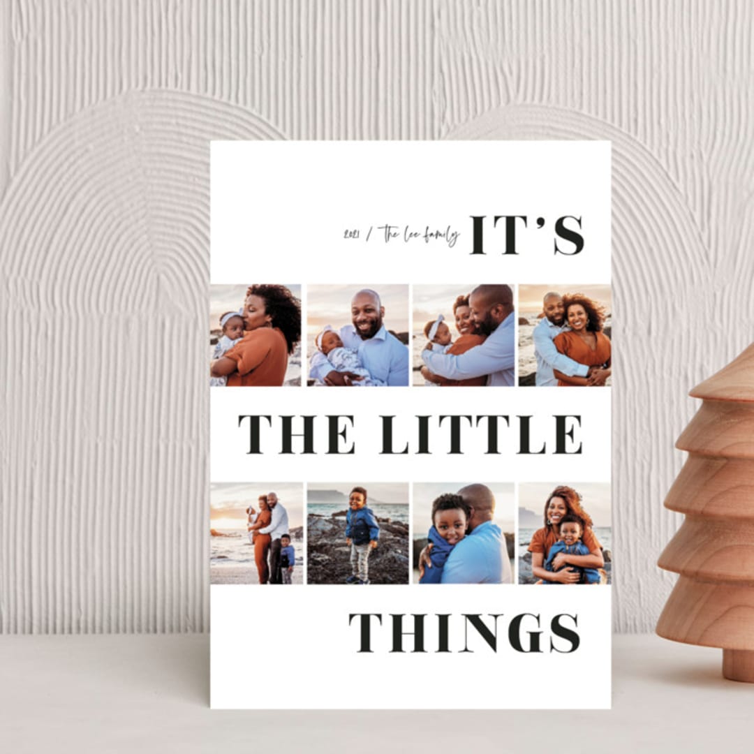 "The Little Things" - Holiday Cards in Onyx by Tanya Lee of Frooted Design - Front