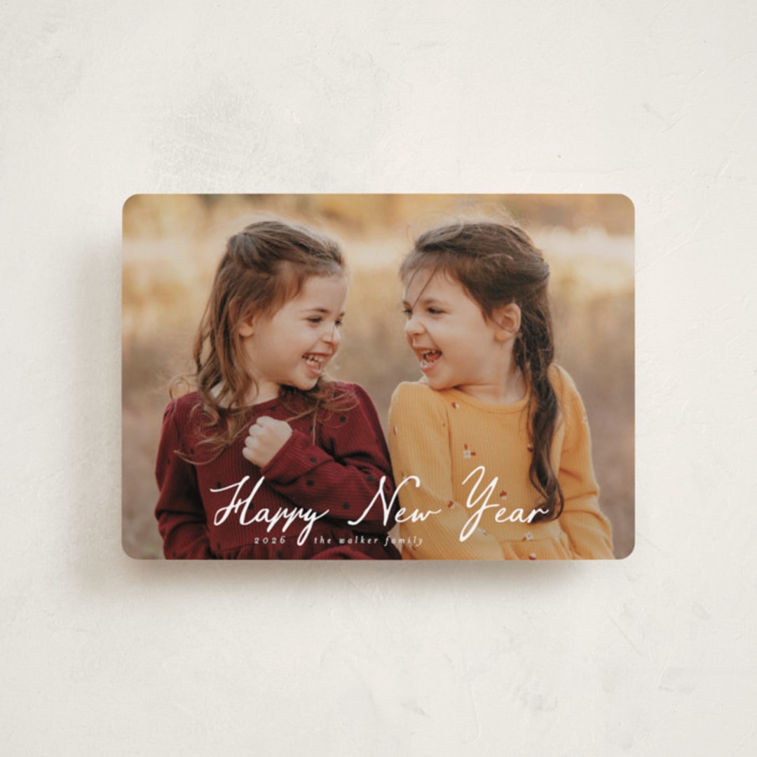 "Winter Greetings" - Holiday Cards in Snow by Ashley Iwafuchi - Front