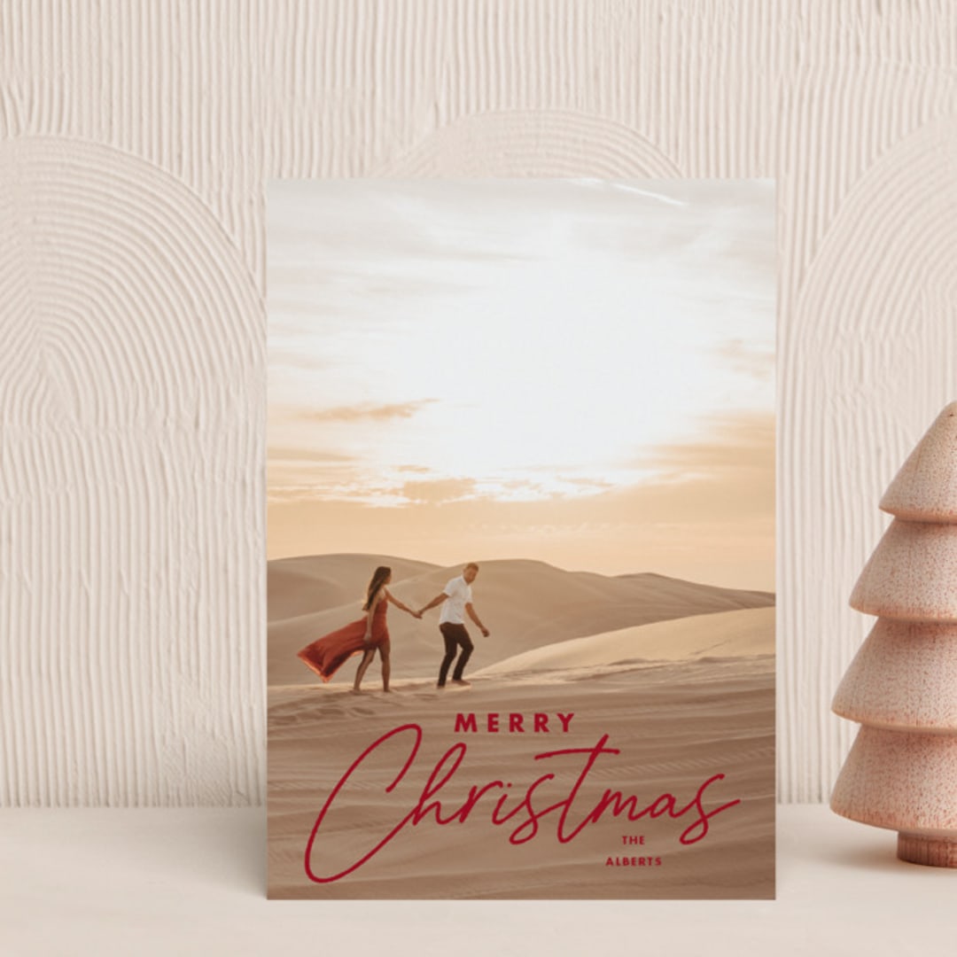 "Modern mix" - Holiday Cards in Holly Berry by Stacey Meacham - Front