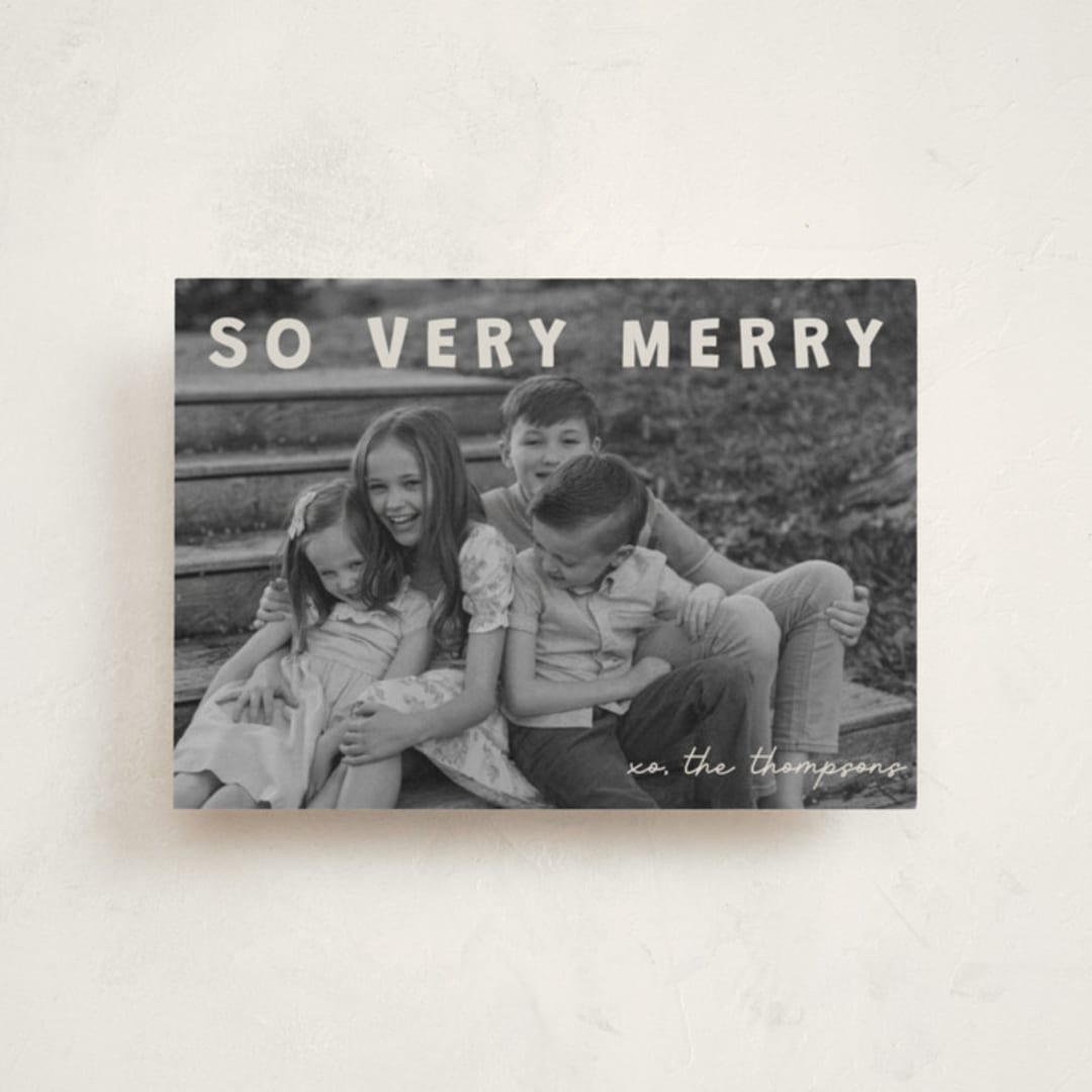 "merry greeting" - Holiday Cards in Cream by Jenny Millington - Front