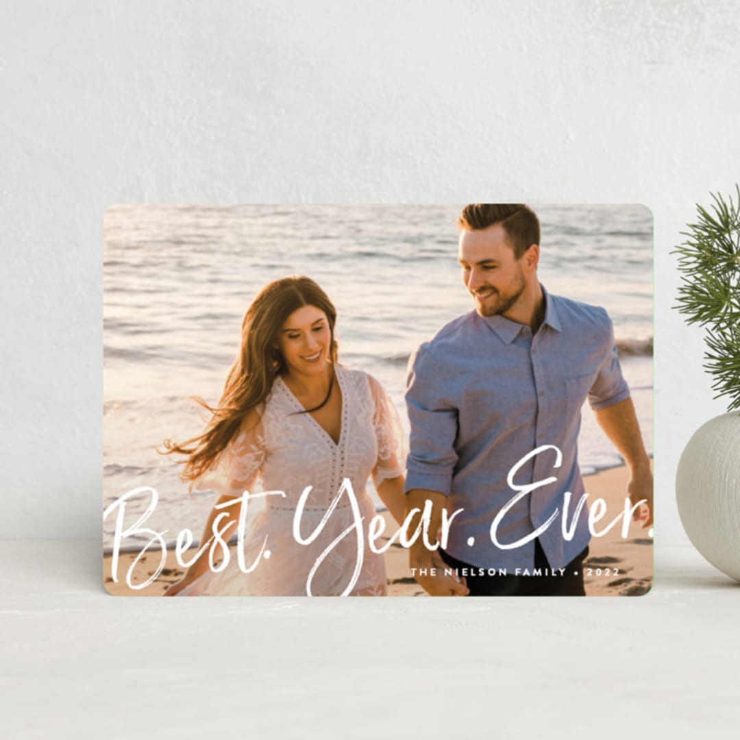 "Best Year Ever" - Holiday Cards in Dove Tail by Amy Payne - Front