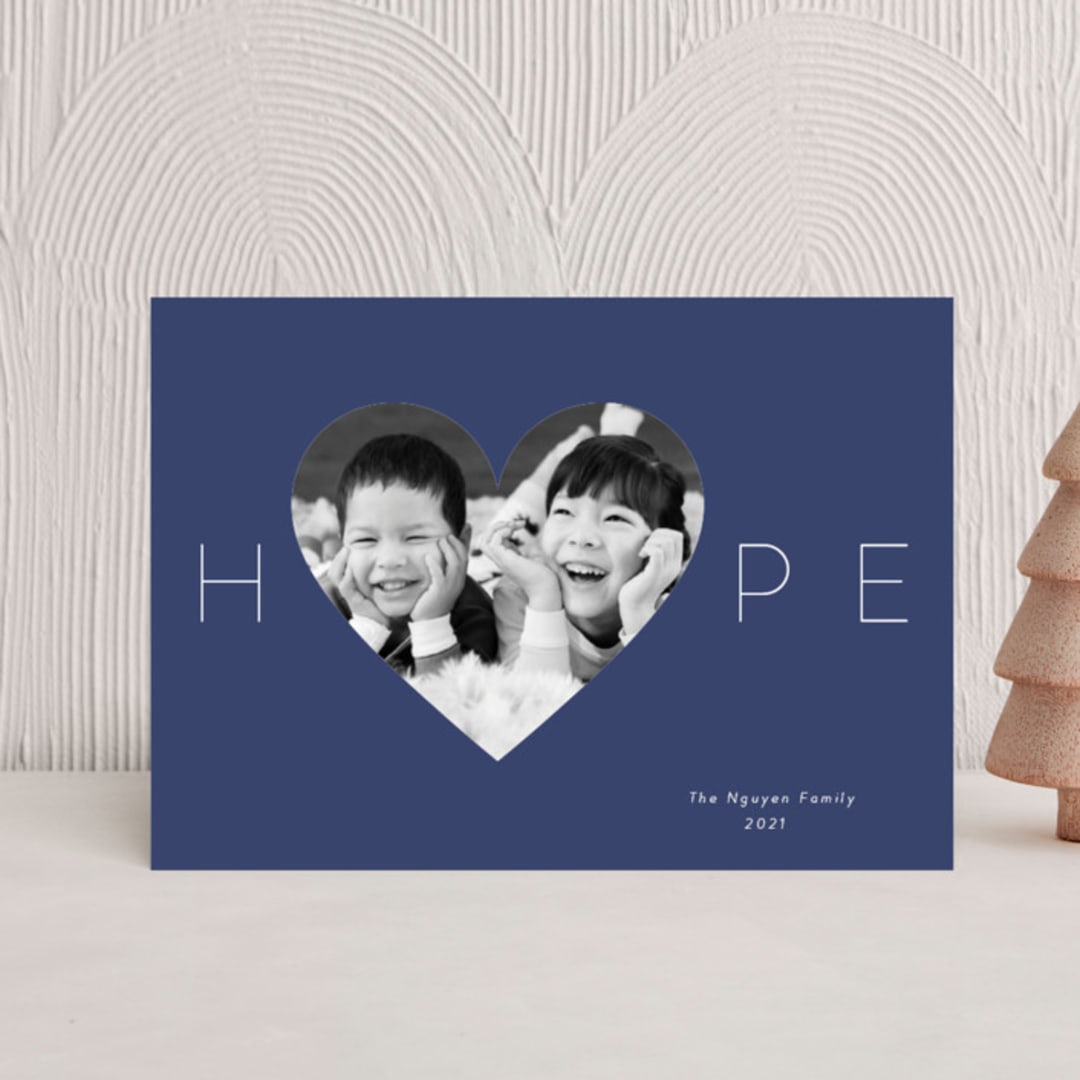 "Hope Heart" - Holiday Cards in Night by Kim Dietrich Elam - Front
