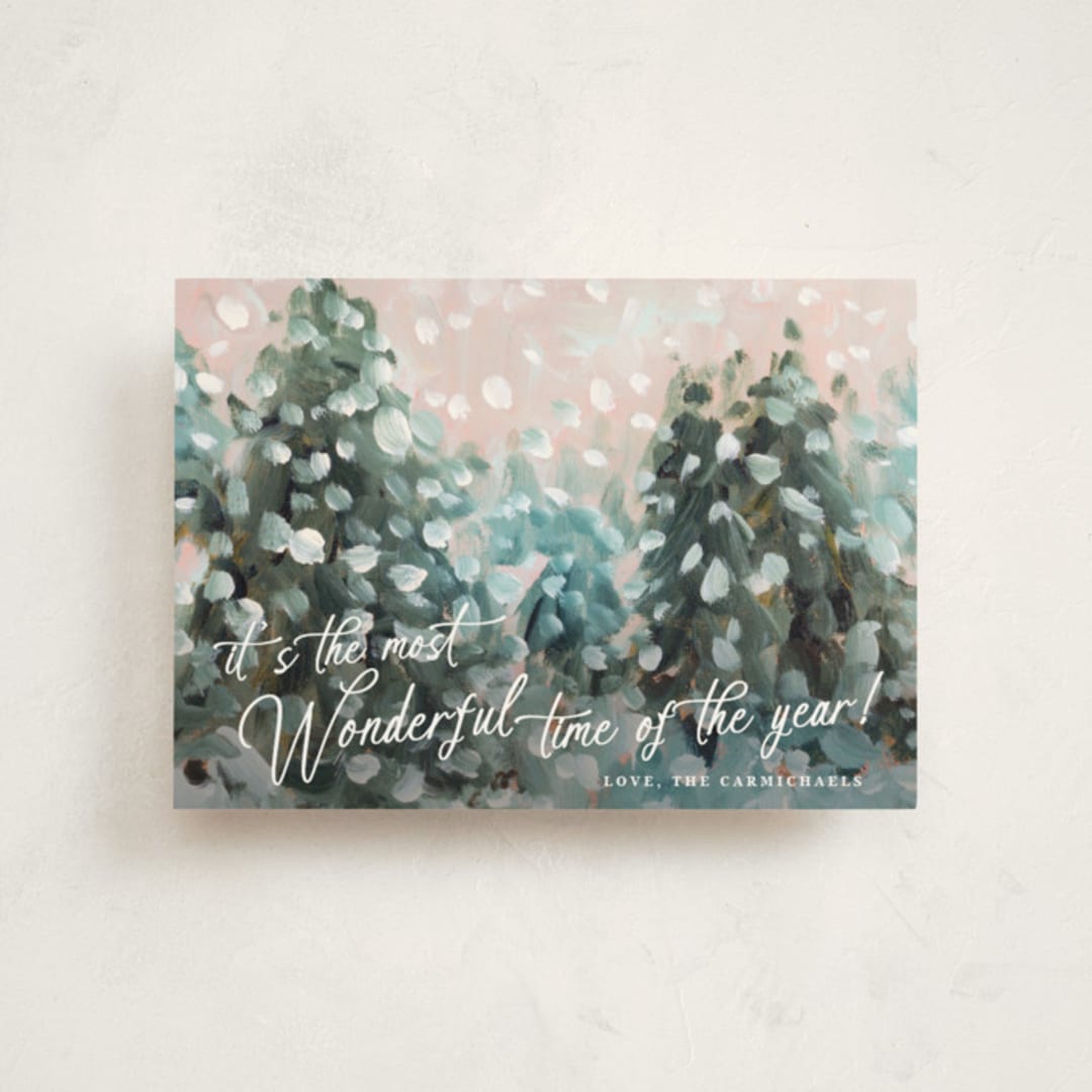 "Wonderful Time" - Holiday Cards in Snow by Lindsay Megahed - Front