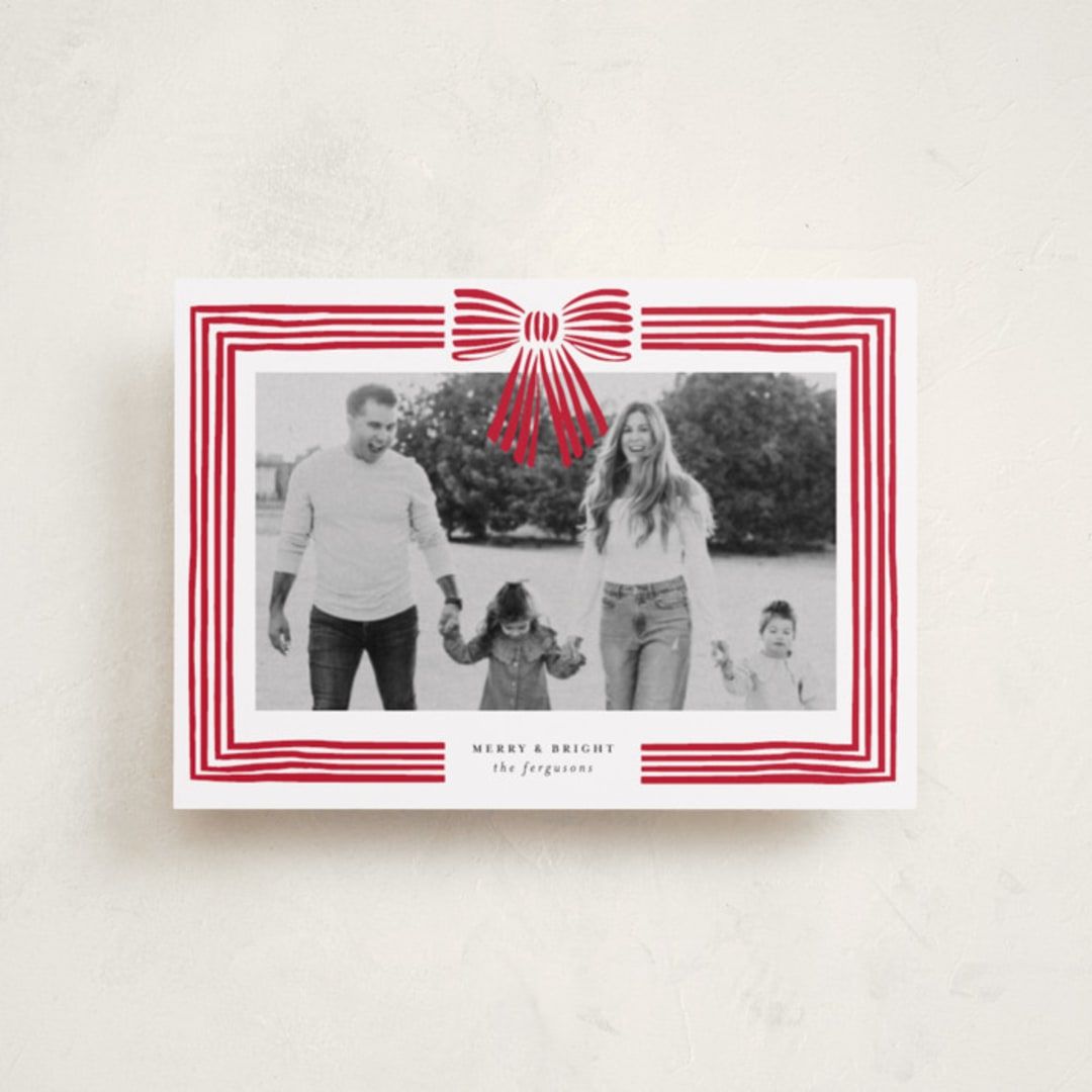 "Ribbon Framed" - Holiday Cards in Snow by Iveta Angelova - Front