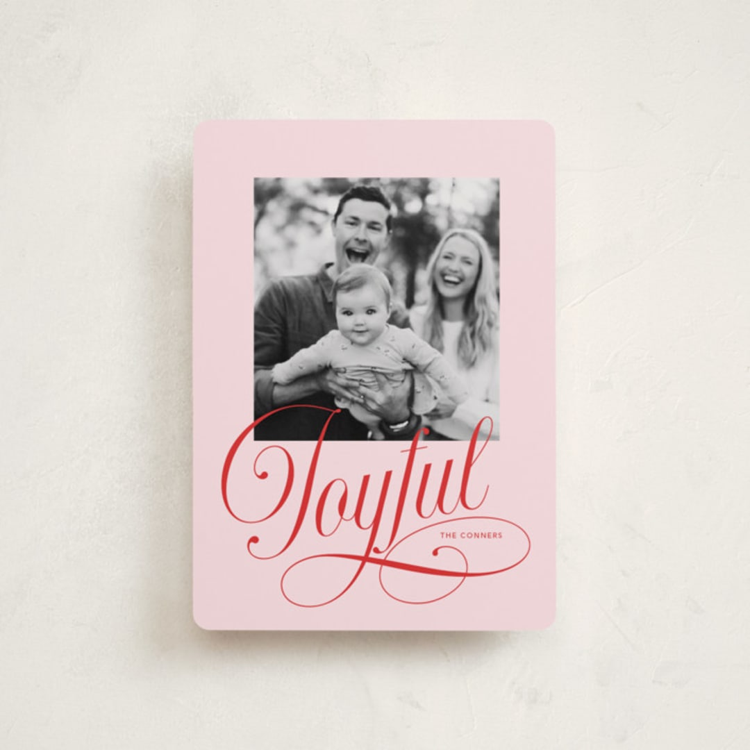 "Joyful Beauty" - Holiday Cards in Blush by Stacey Day - Front