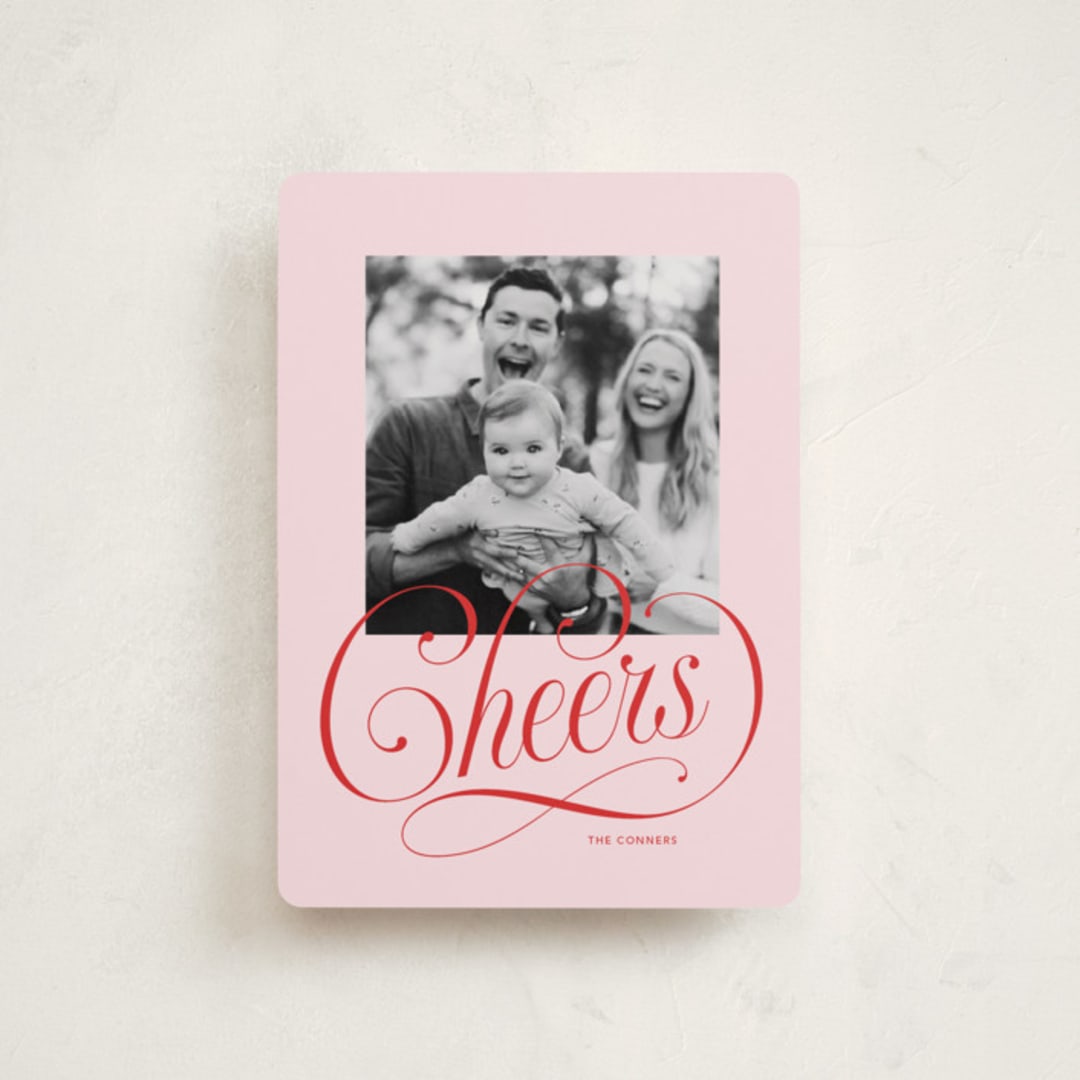 "Joyful Beauty" - Holiday Cards in Blush by Stacey Day - Front