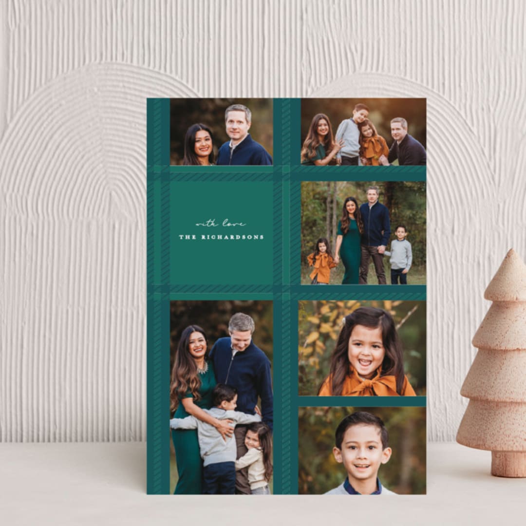"Plaid Closeup" - Holiday Cards in Pear by Ellis - Front