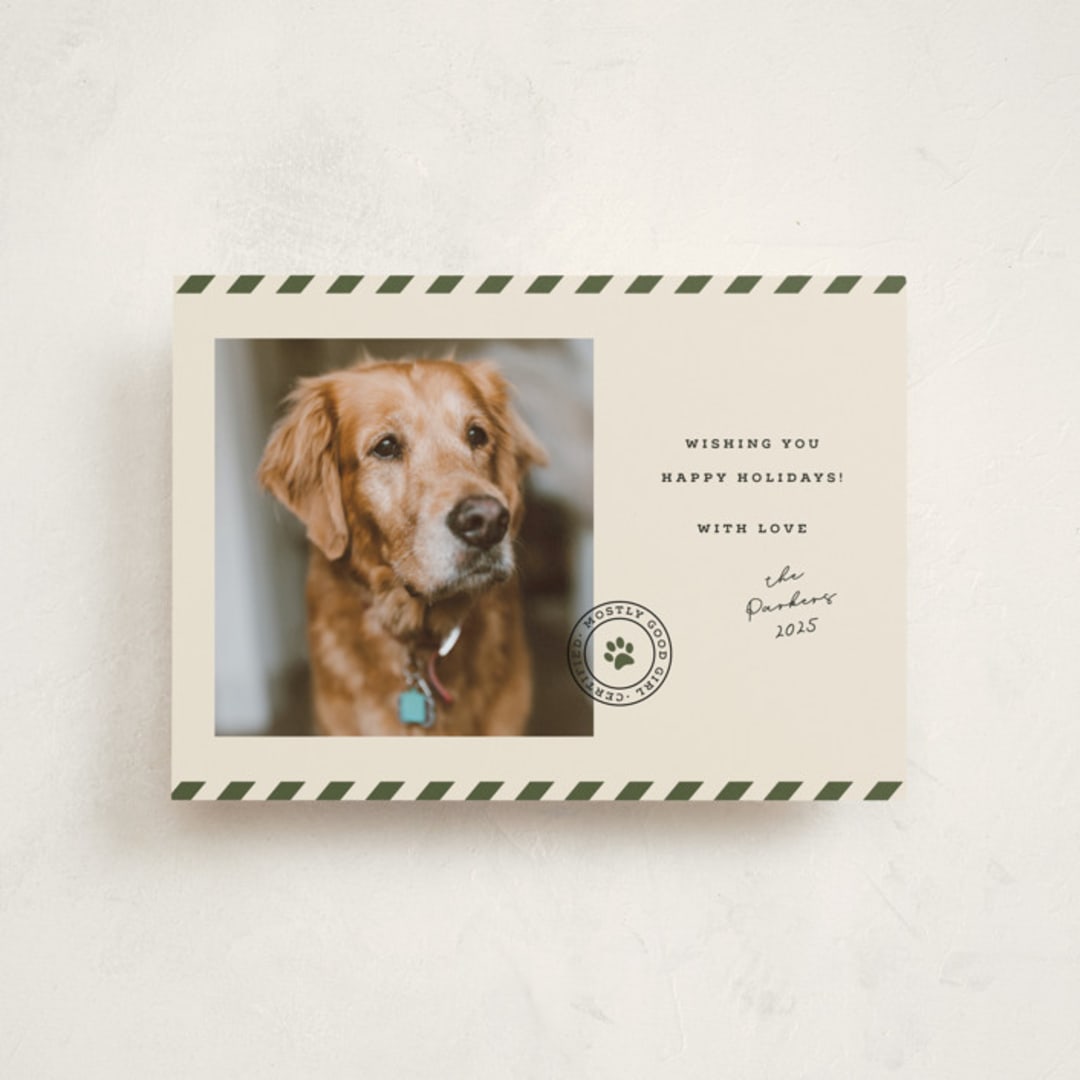 "Mostly Good" - Holiday Cards in Forest by Roxy Cervantes - Front