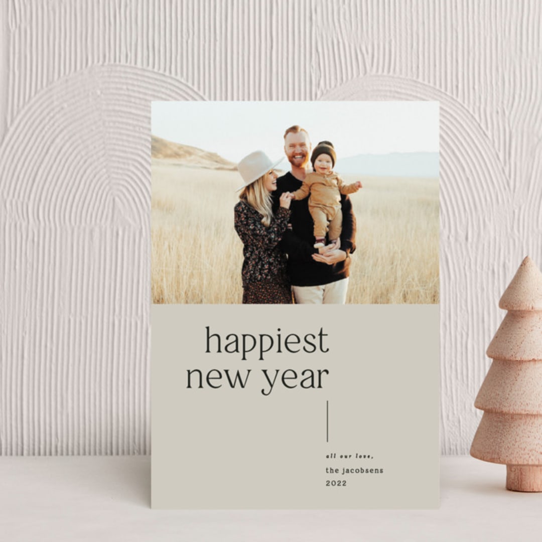 "modern vertical" - Holiday Cards in Sand by JoAnn Jinks - Front