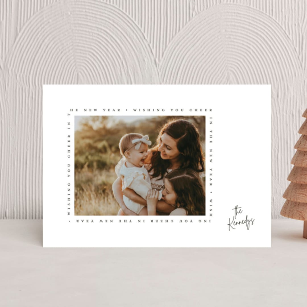 "Type Frame" - Holiday Cards in Stone by Brianne Larsen - Front