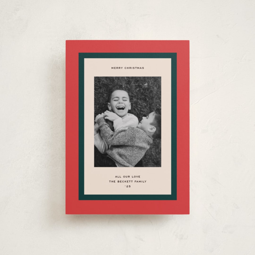 "Classic Wrap" - Holiday Cards in Candied Apple by Annie Clark - Front