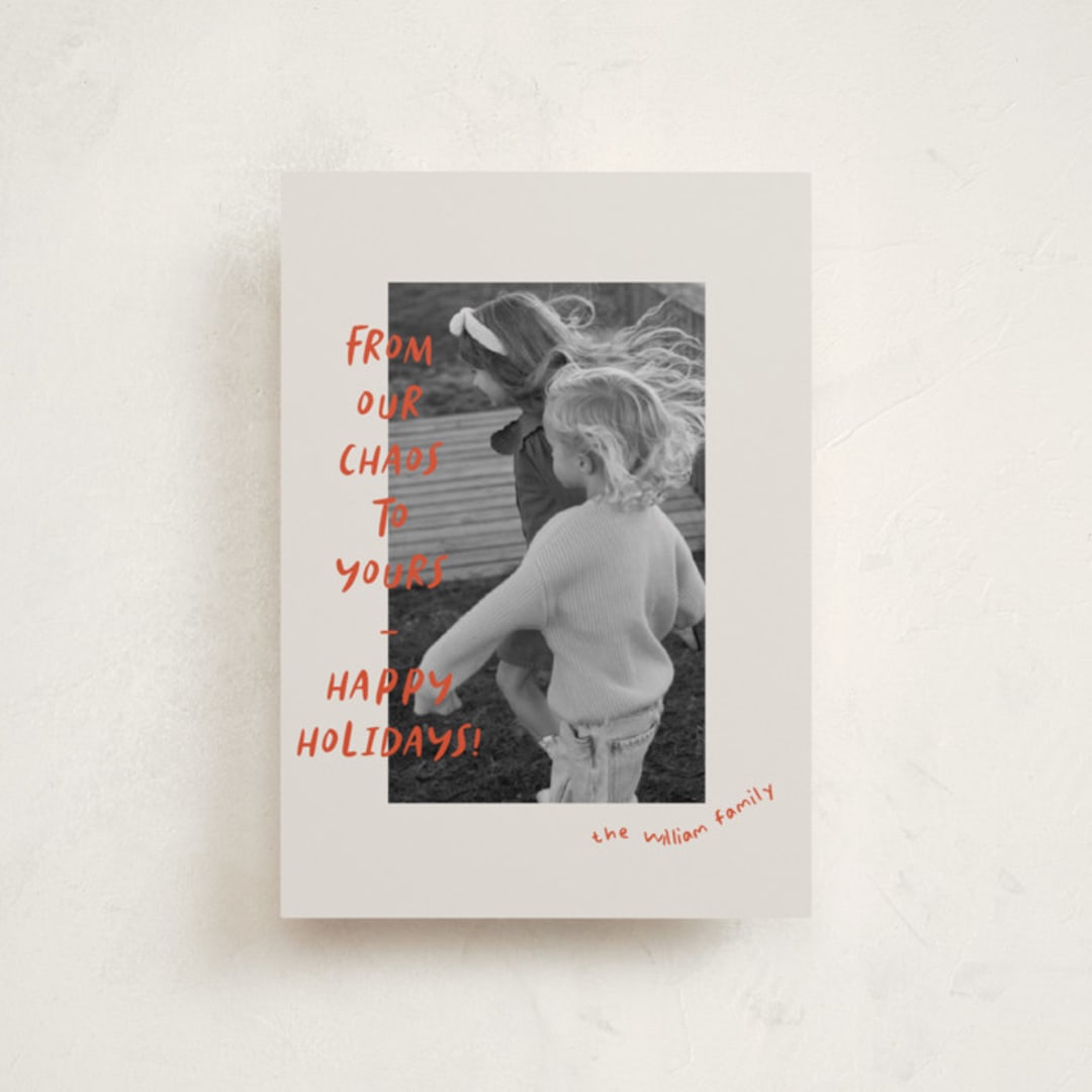 "Happy Chaos" - Holiday Cards in Crimson by Vera Lim - Front