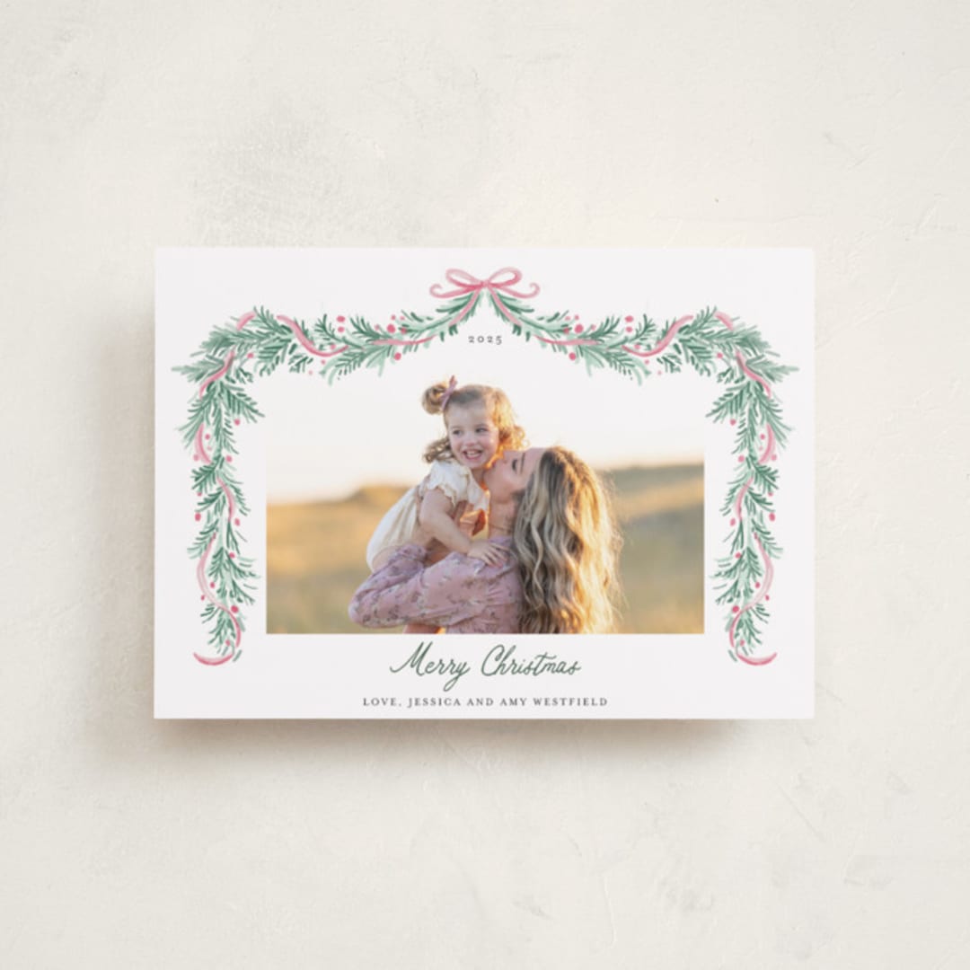 "Soft Garland" - Holiday Cards in Winter Rose by frau brandt - Front