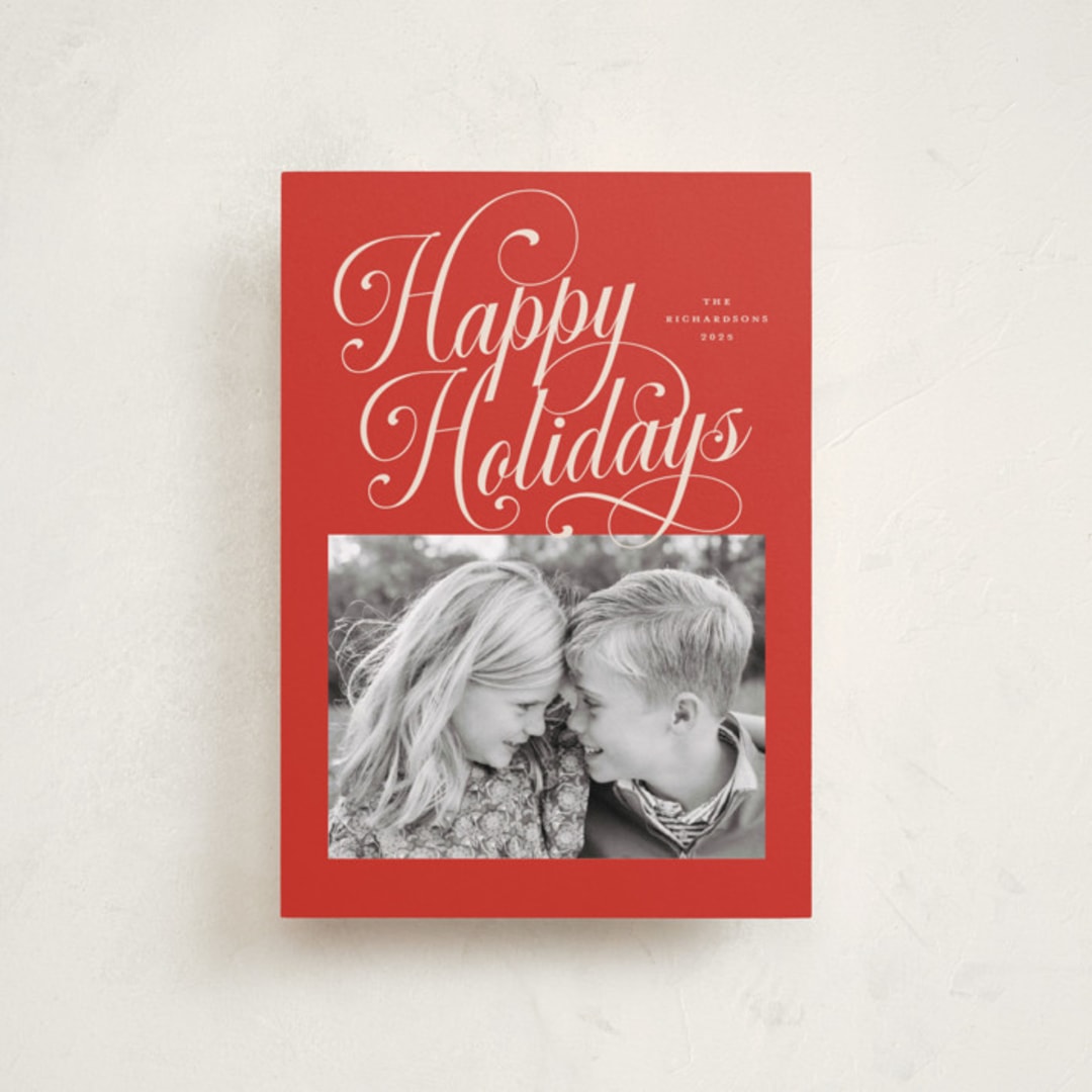 "Peppermint Twist" - Holiday Cards in Candy Apple by Jessica Williams - Front