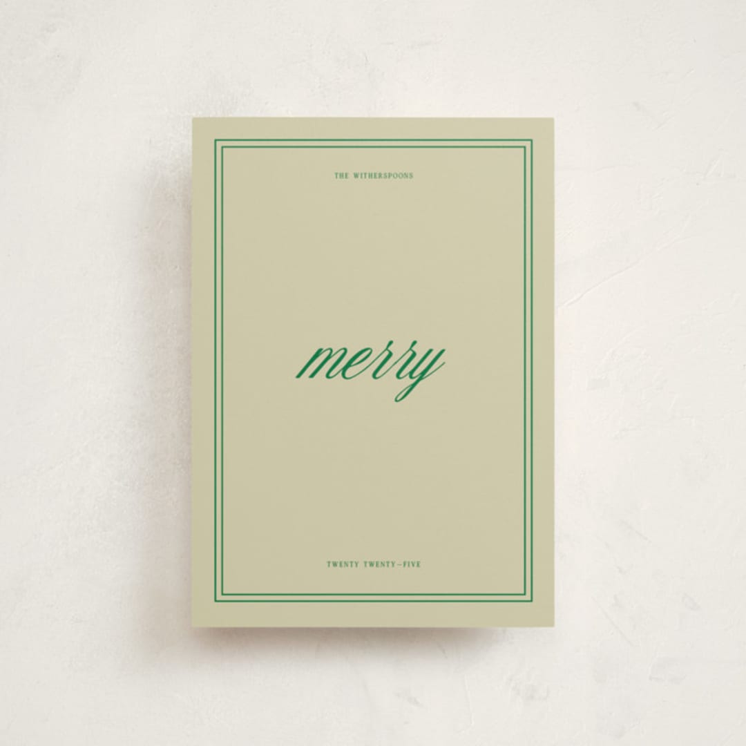 "merry merry" - Holiday Cards in Emerald by Jen Ramsey - Front