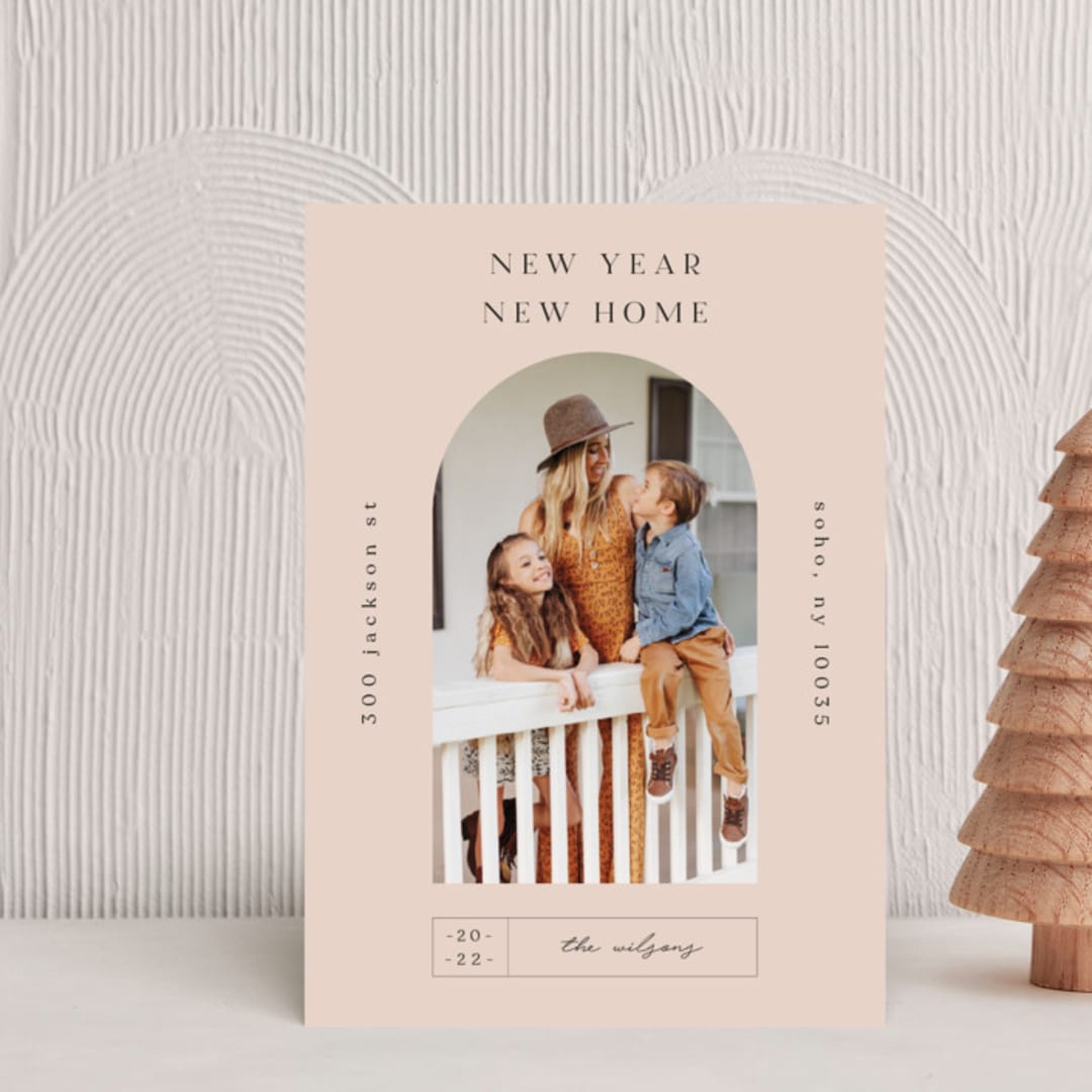 "Doorway." - Holiday Cards in Mauve by Nazia Hyder - Front