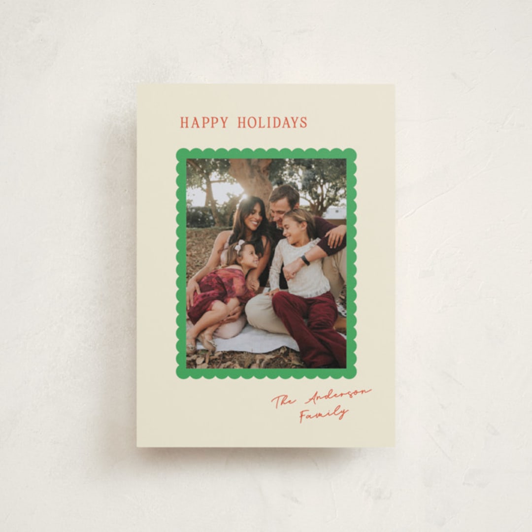 "Sweet scallop" - Holiday Cards in Jolly Fern by Cass Loh - Front