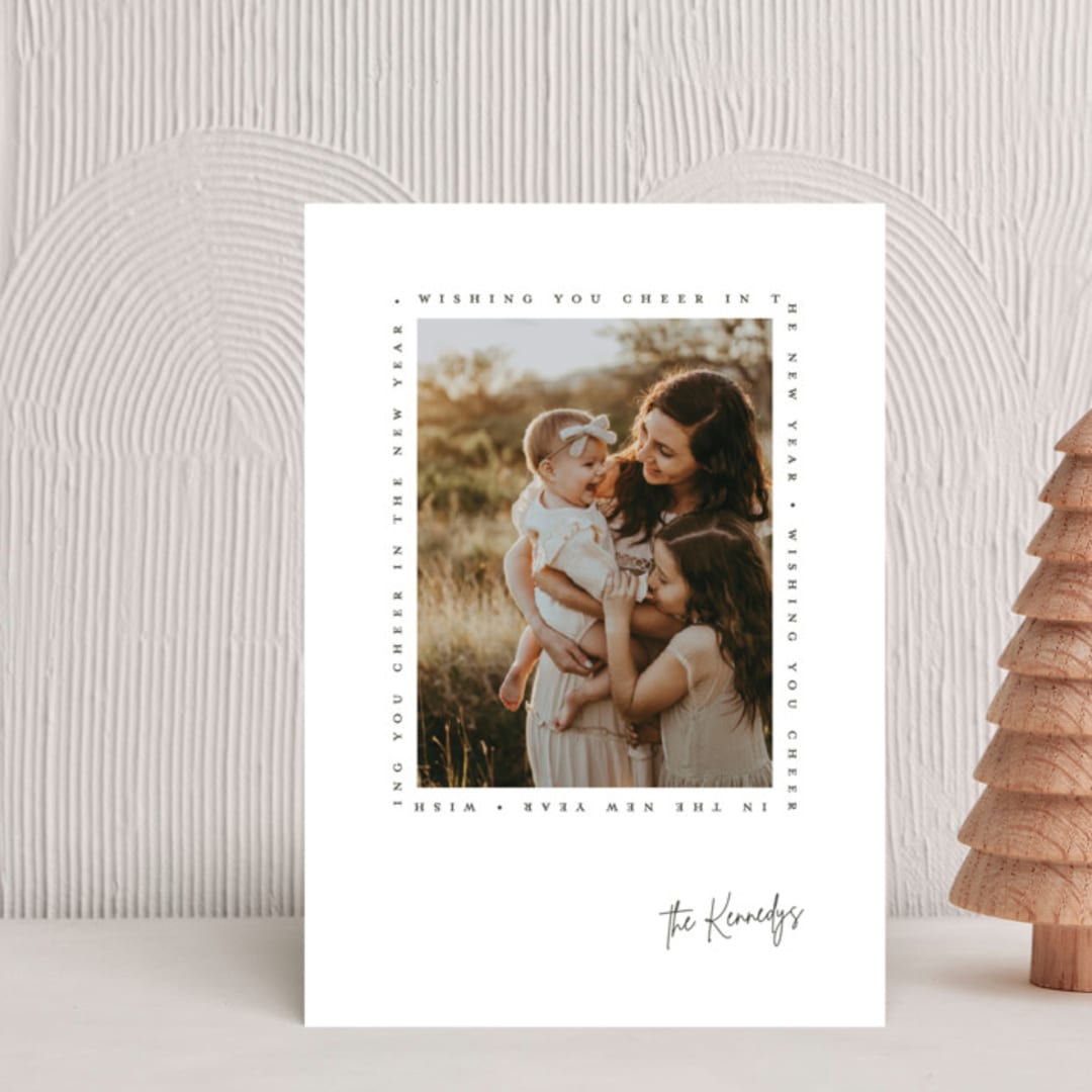 "Type Frame" - Holiday Cards in Stone by Brianne Larsen - Front