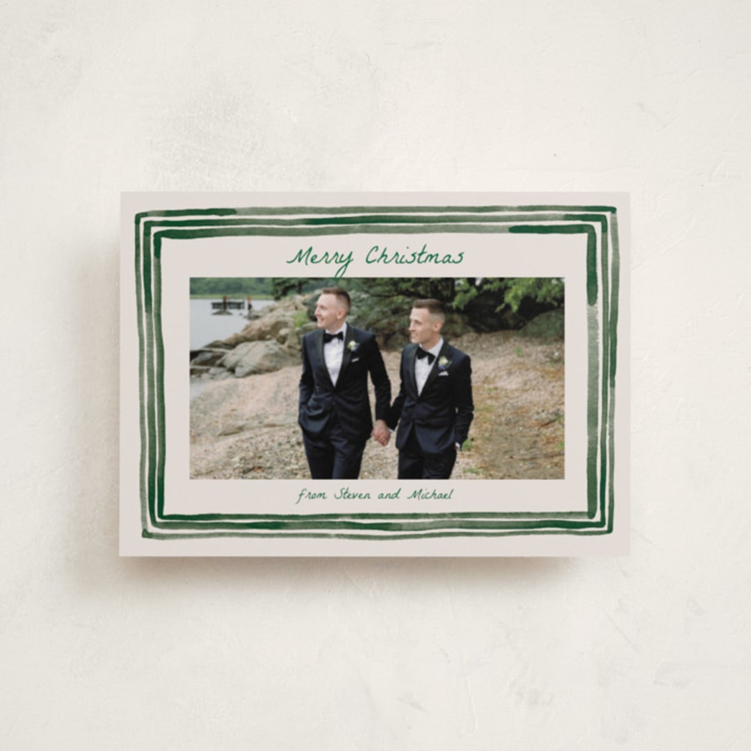 "Painted Frame Edge" - Holiday Cards in Forest by Alethea and Ruth - Front